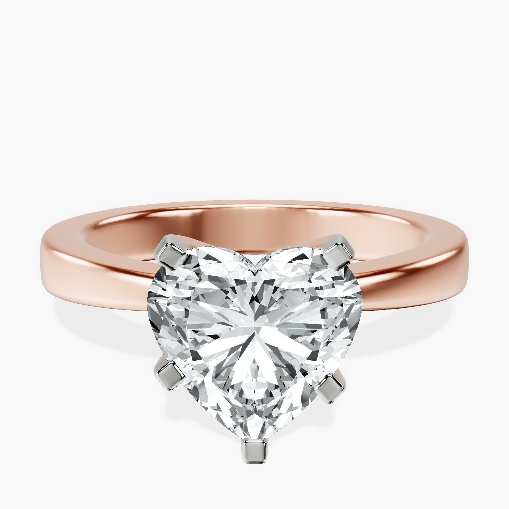 14kt Rose Gold Jannel Tapering Solitaire Lab Diamond Ring front image