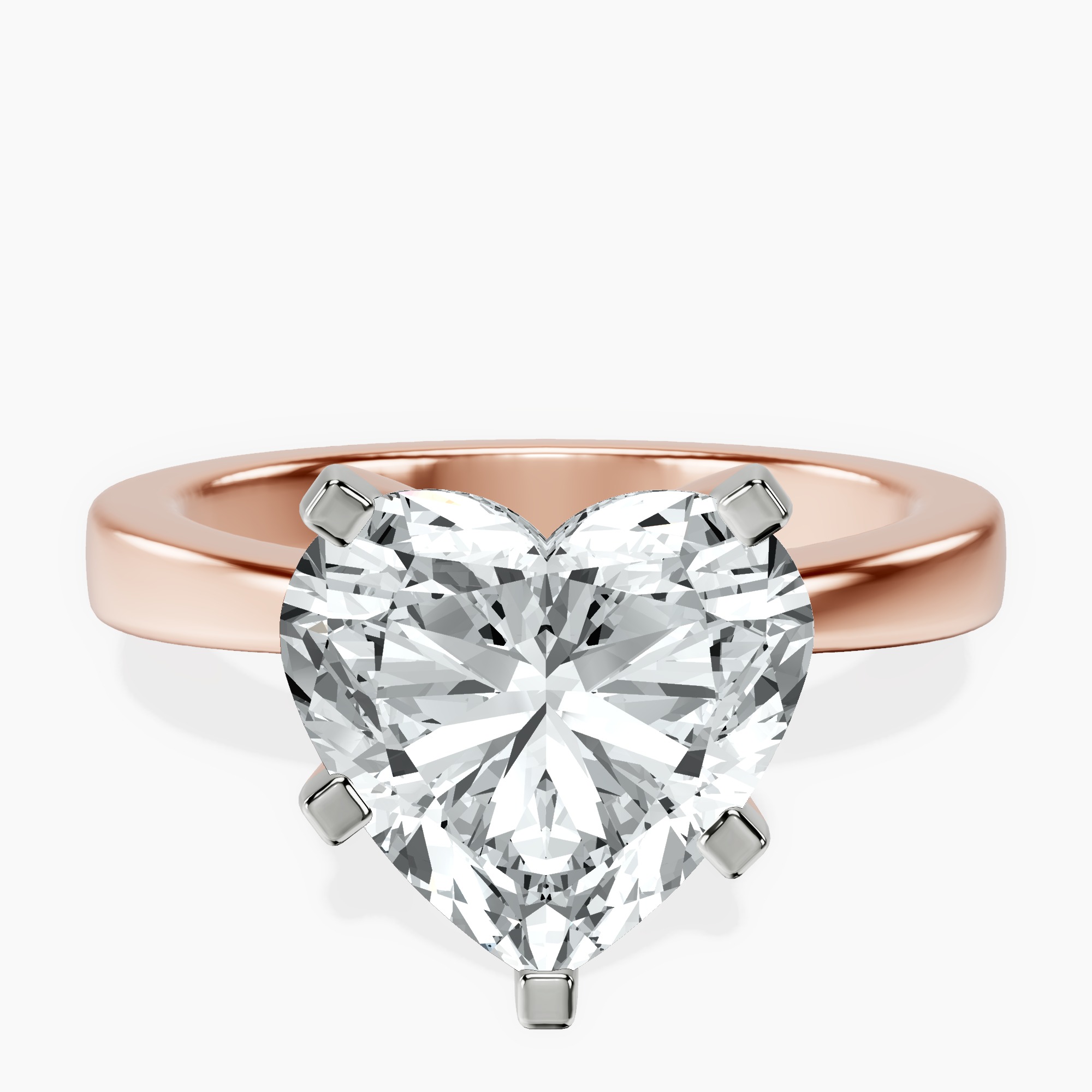 14kt Rose Gold Jannel Tapering Solitaire Lab Diamond Ring front image