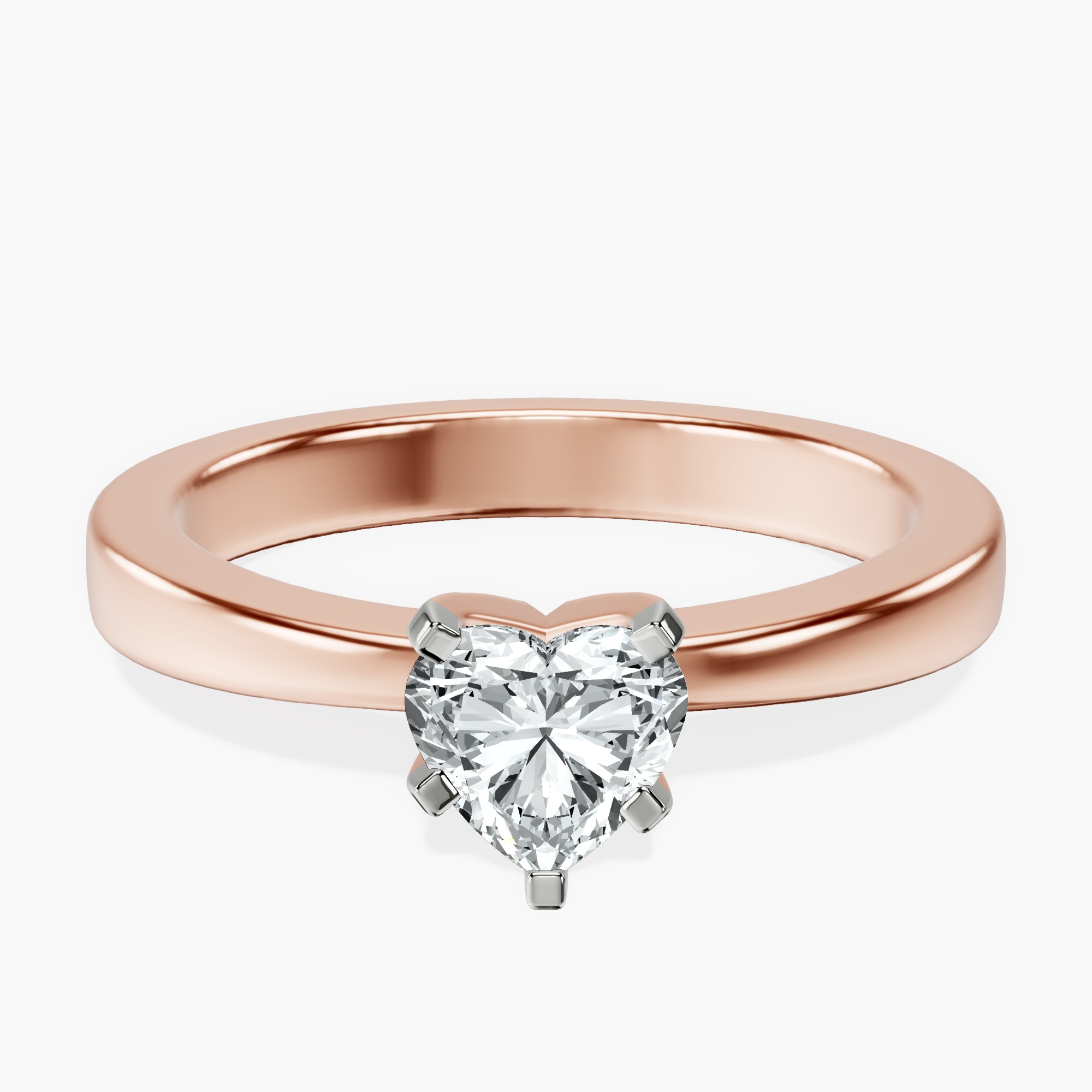 14kt Rose Gold Jannel Tapering Solitaire Lab Diamond Ring front image