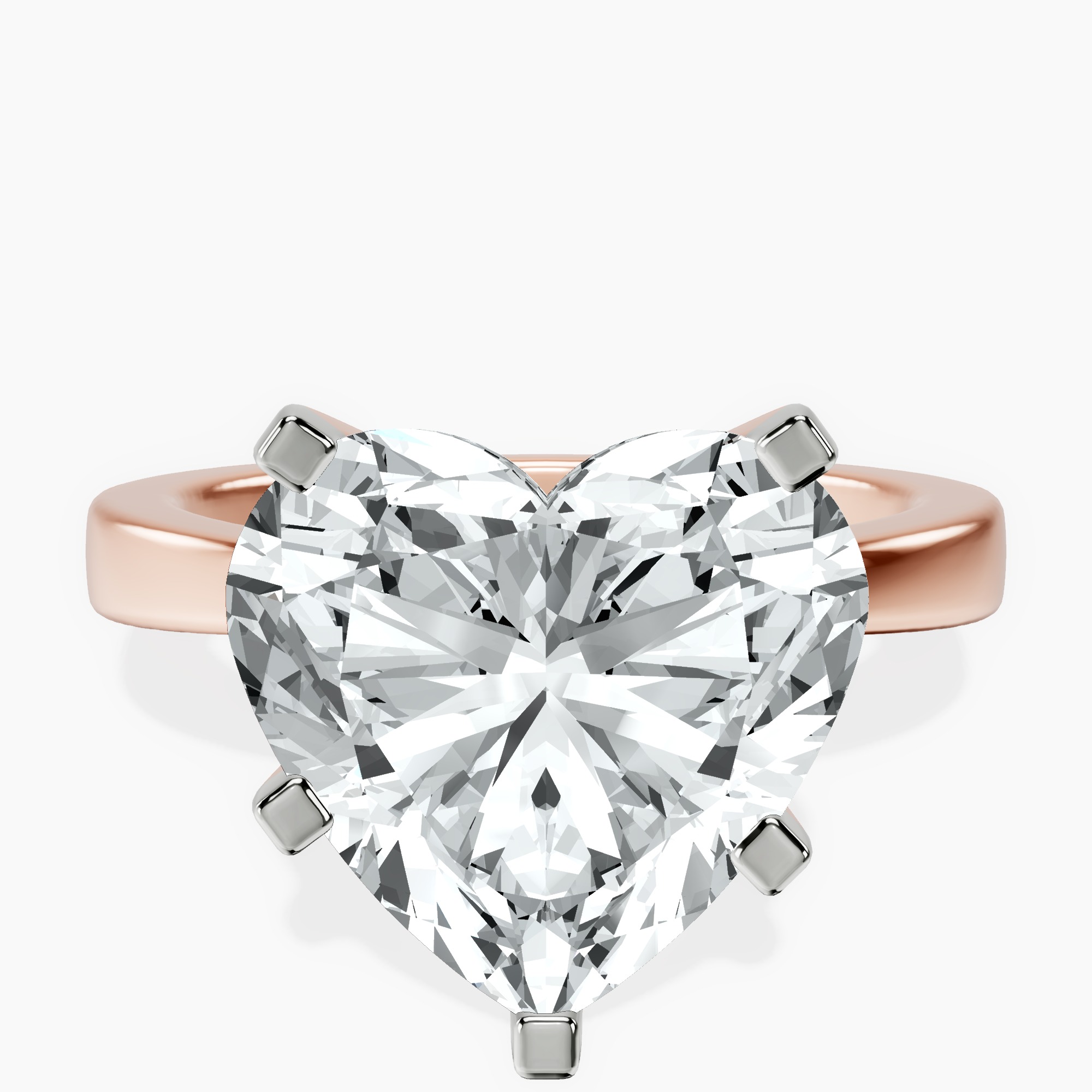 14kt Rose Gold Jannel Tapering Solitaire Lab Diamond Ring front image