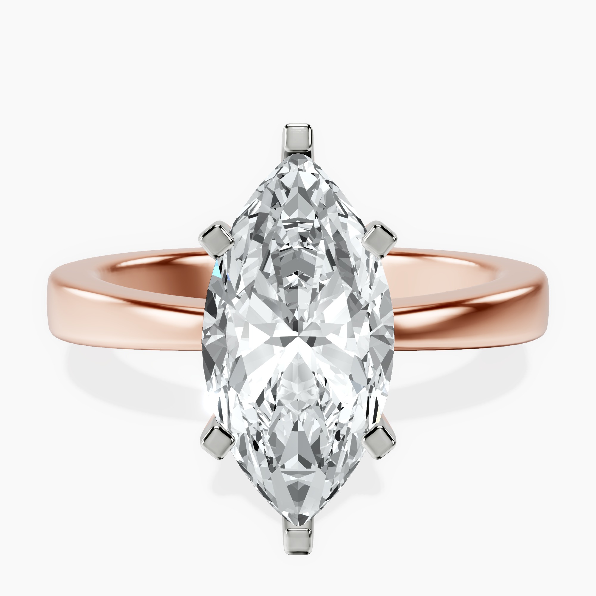 2.73 ct. marquise Jannel Tapering Ring in 18kt rose gold rtr top