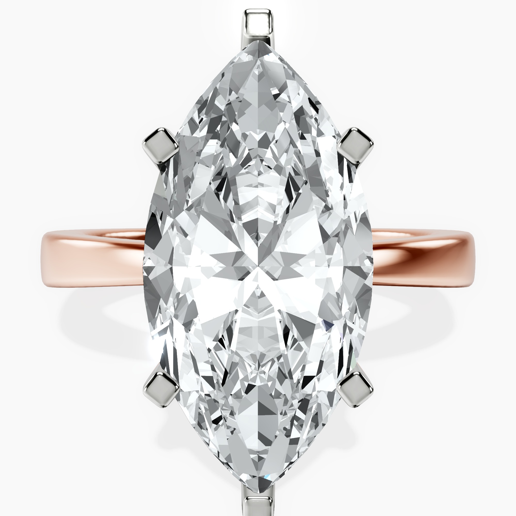 14kt Rose Gold Jannel Tapering Solitaire Lab Diamond Ring front image