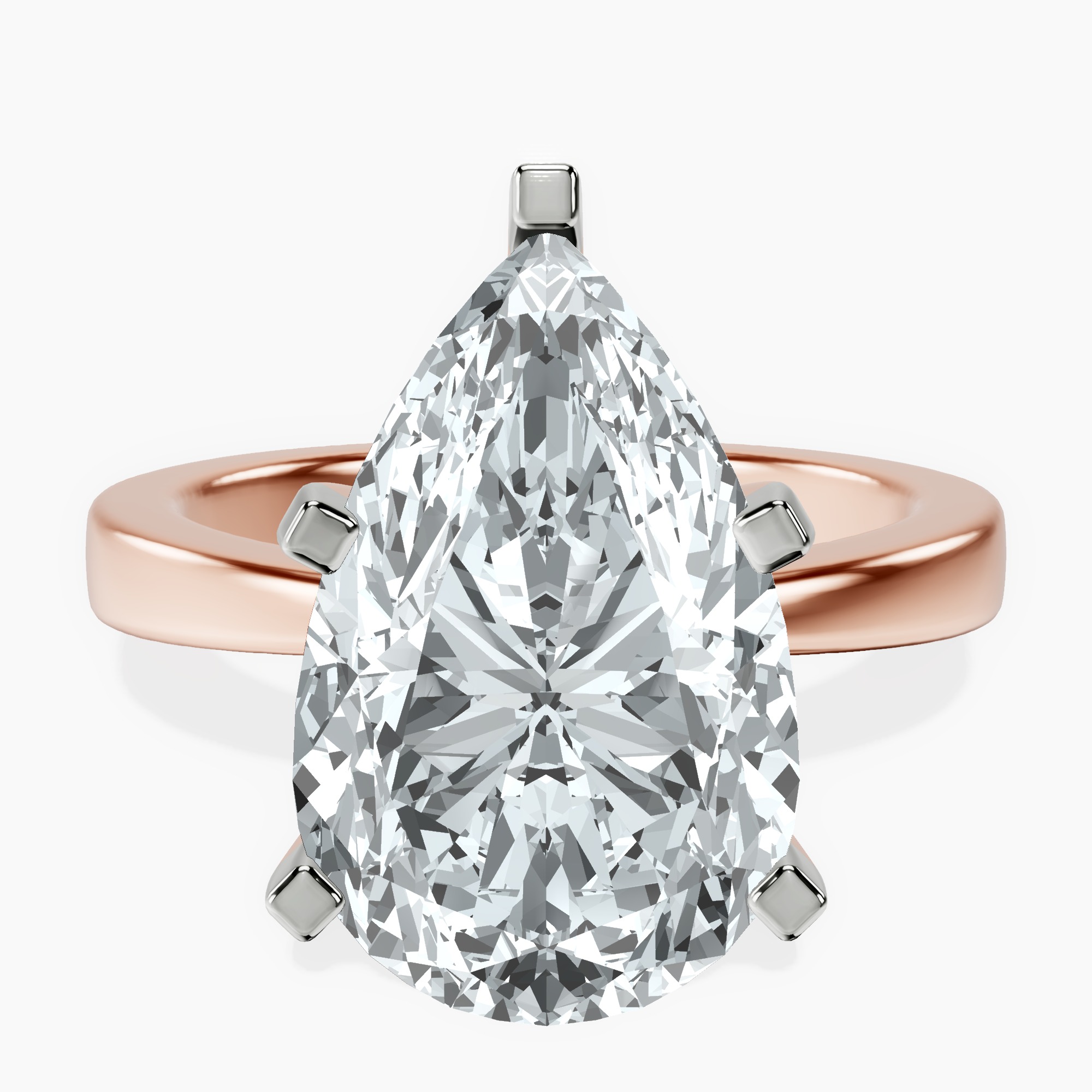 14kt Rose Gold Jannel Tapering Solitaire Lab Diamond Ring front image