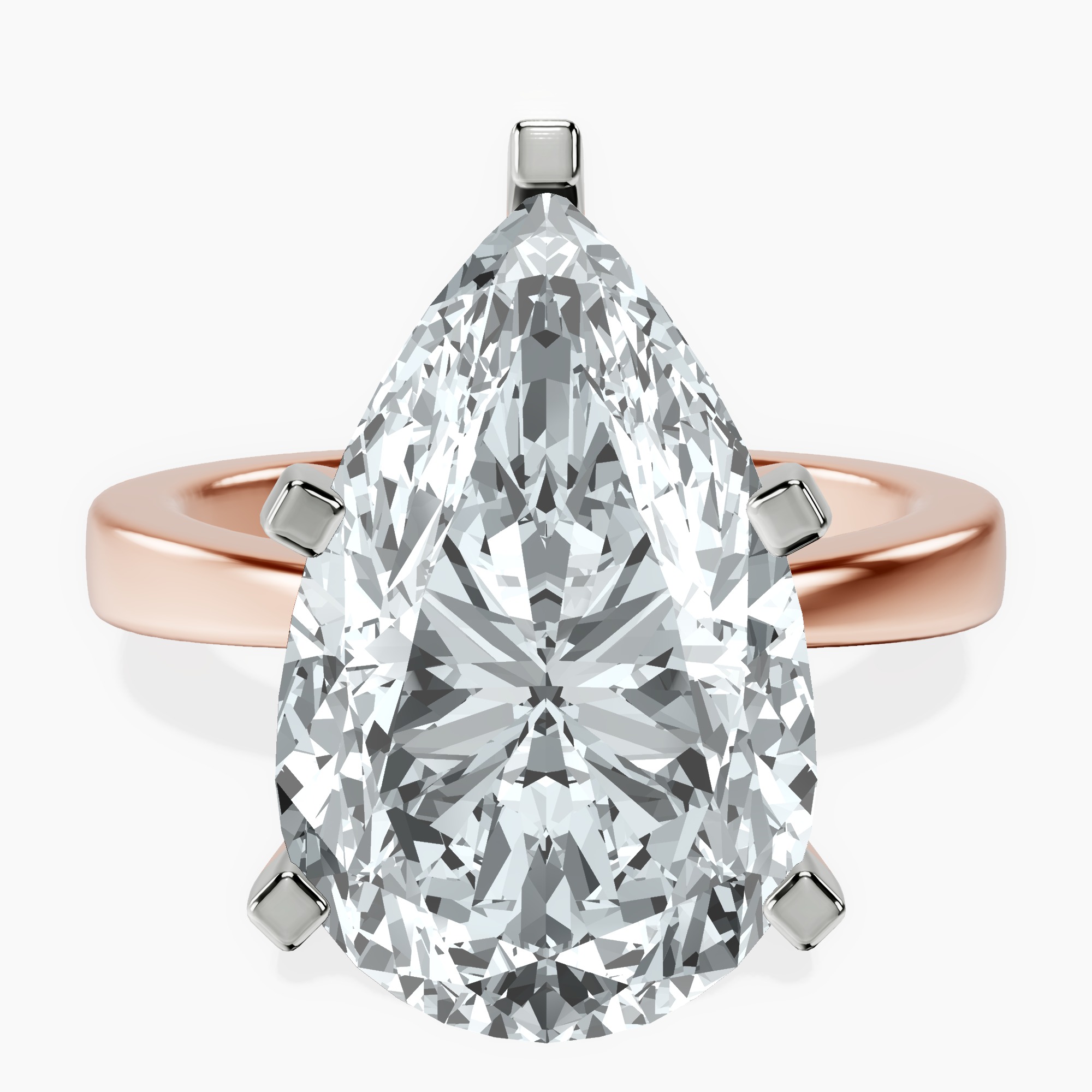 10kt Rose Gold Jannel Tapering Solitaire Lab Diamond Ring front image