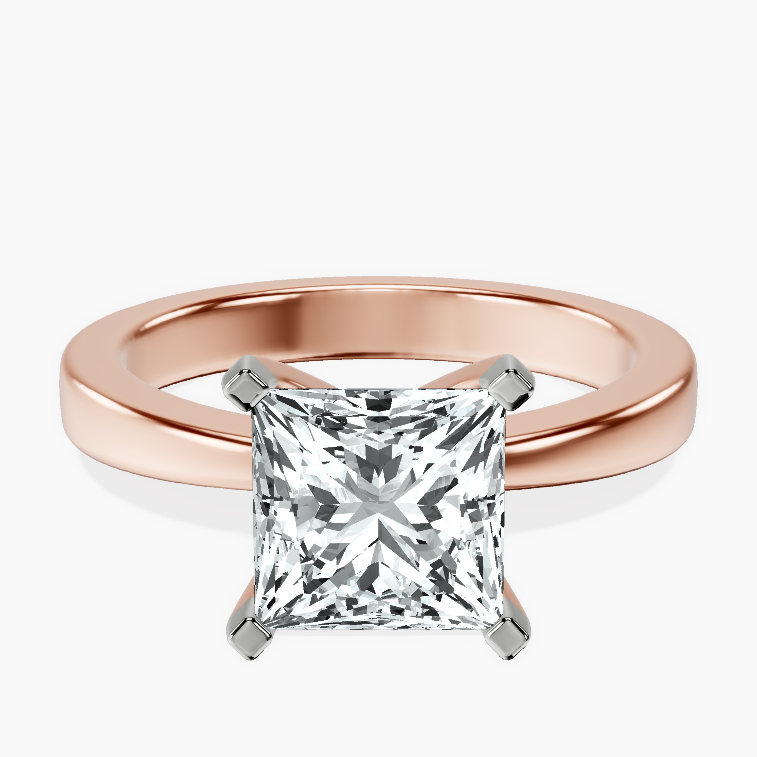 10kt Rose Gold Jannel Tapering Solitaire Lab Diamond Ring front image