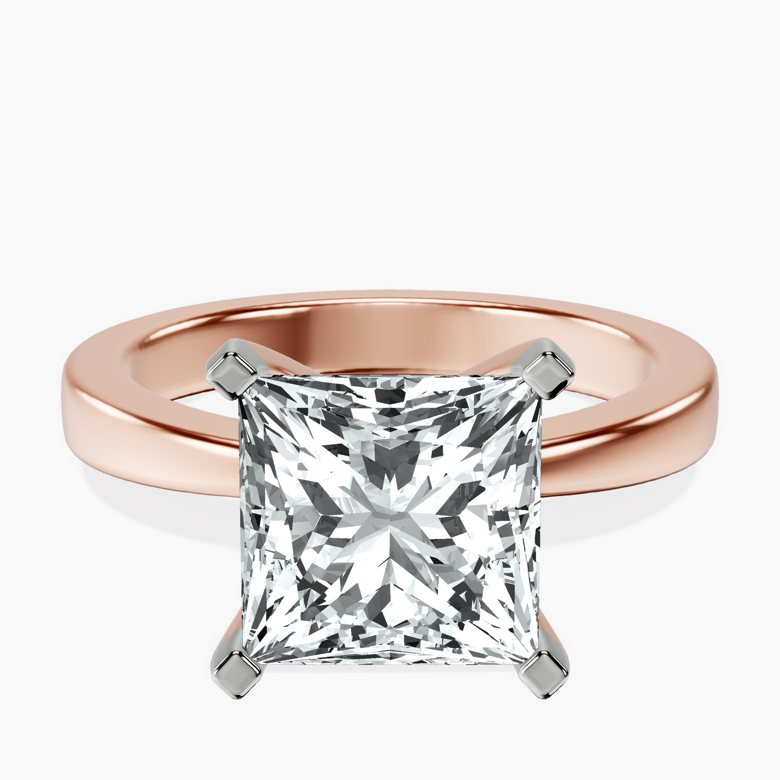 10kt Rose Gold Jannel Tapering Solitaire Lab Diamond Ring front image