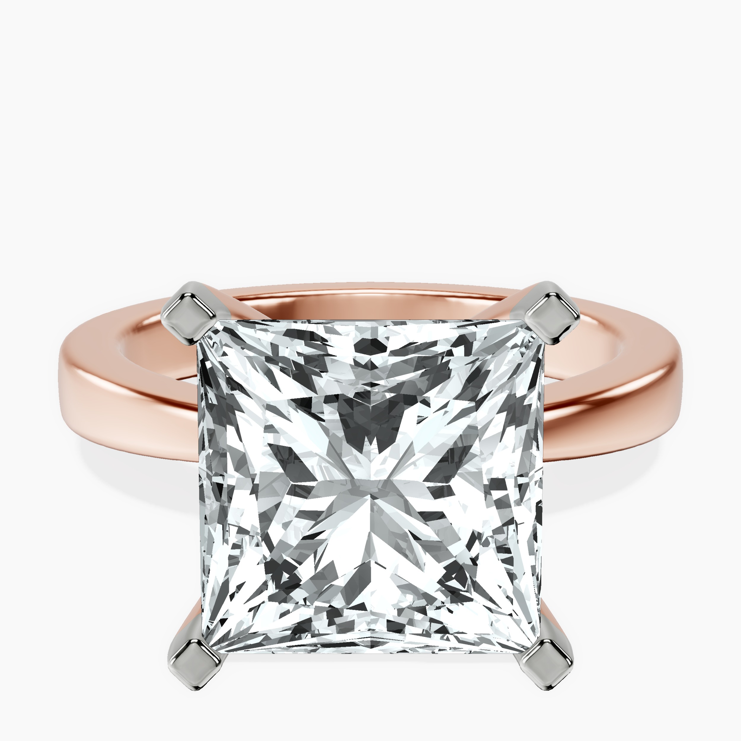 14kt Rose Gold Jannel Tapering Solitaire Lab Diamond Ring front image