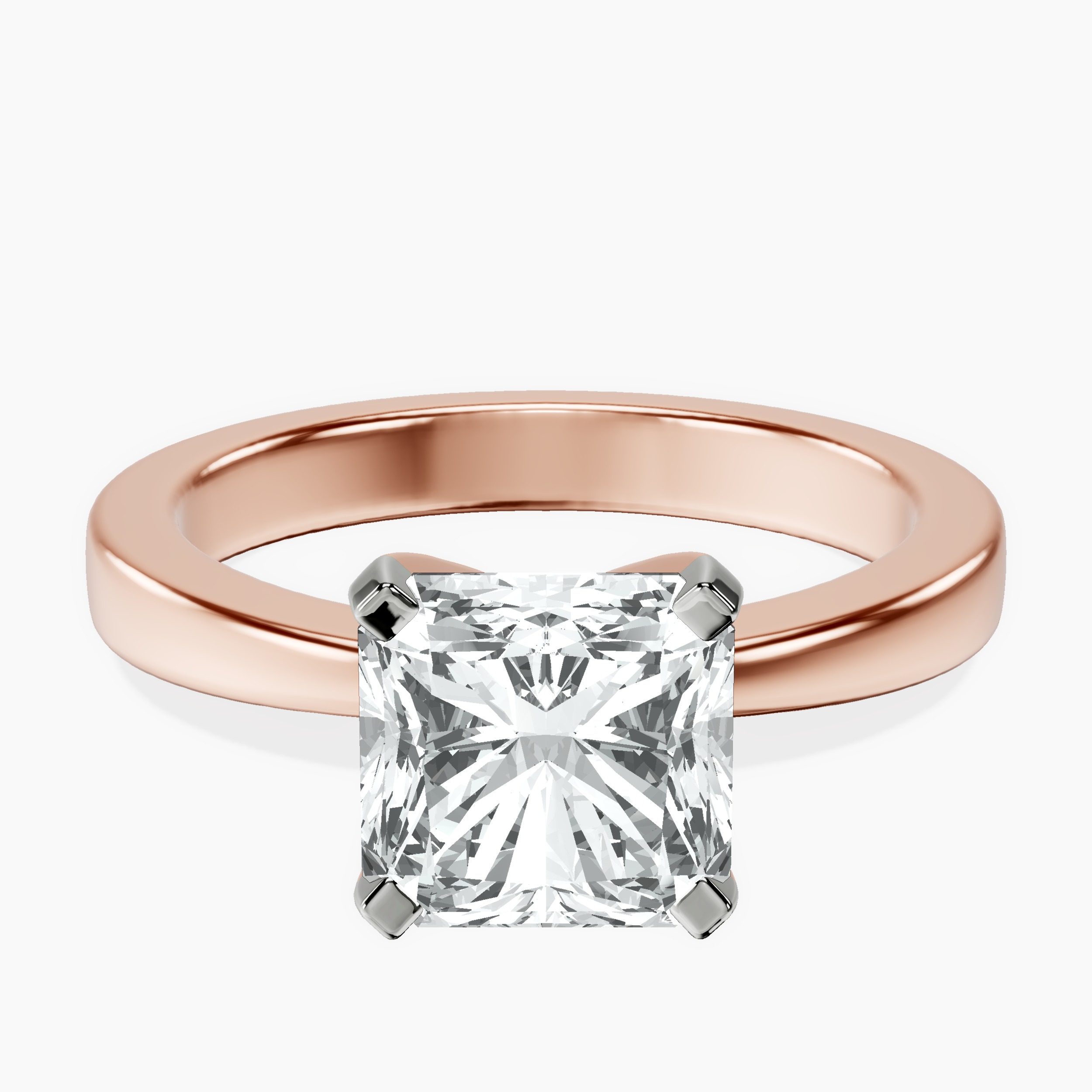 10kt Rose Gold Jannel Tapering Solitaire Lab Diamond Ring front image