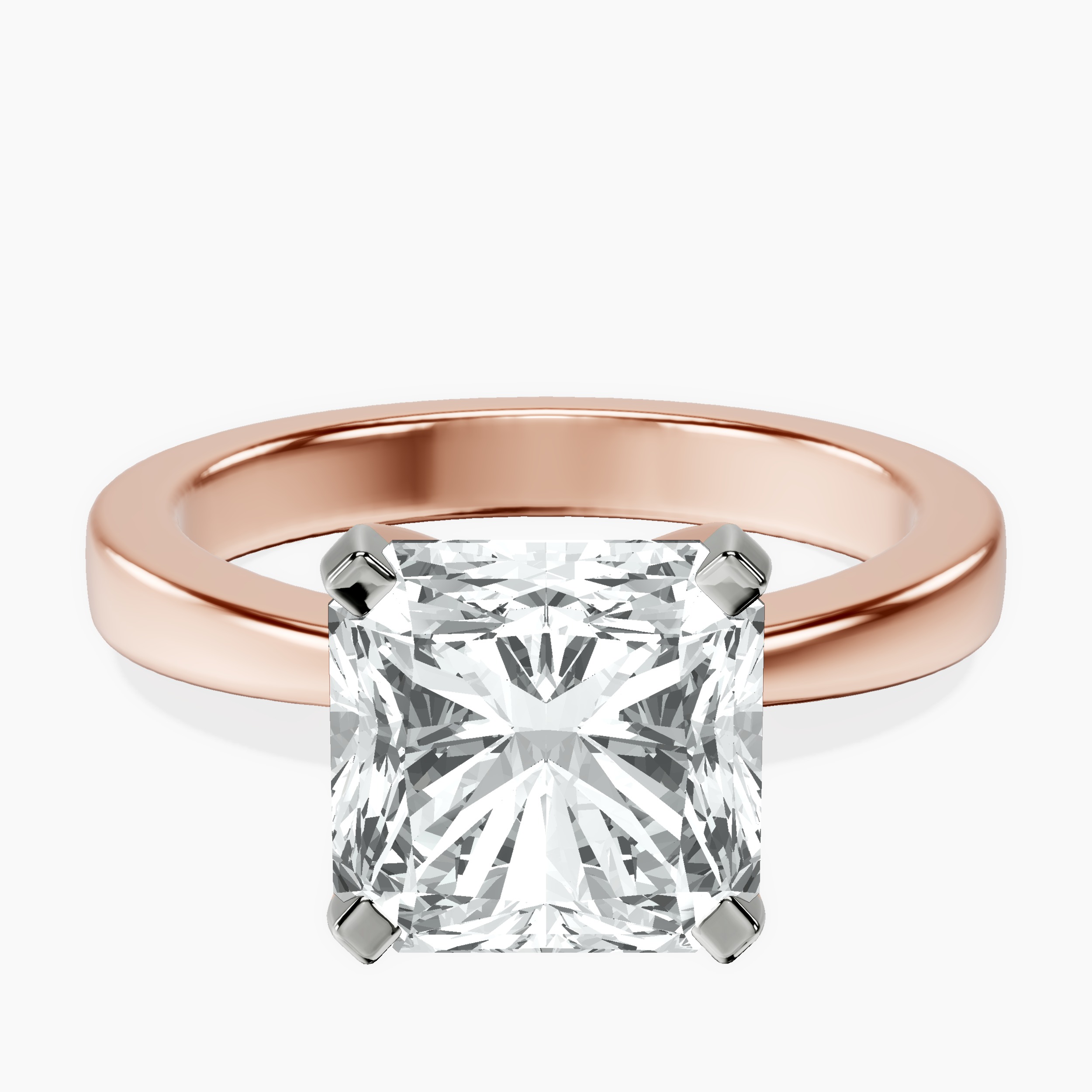 10kt Rose Gold Jannel Tapering Solitaire Lab Diamond Ring front image