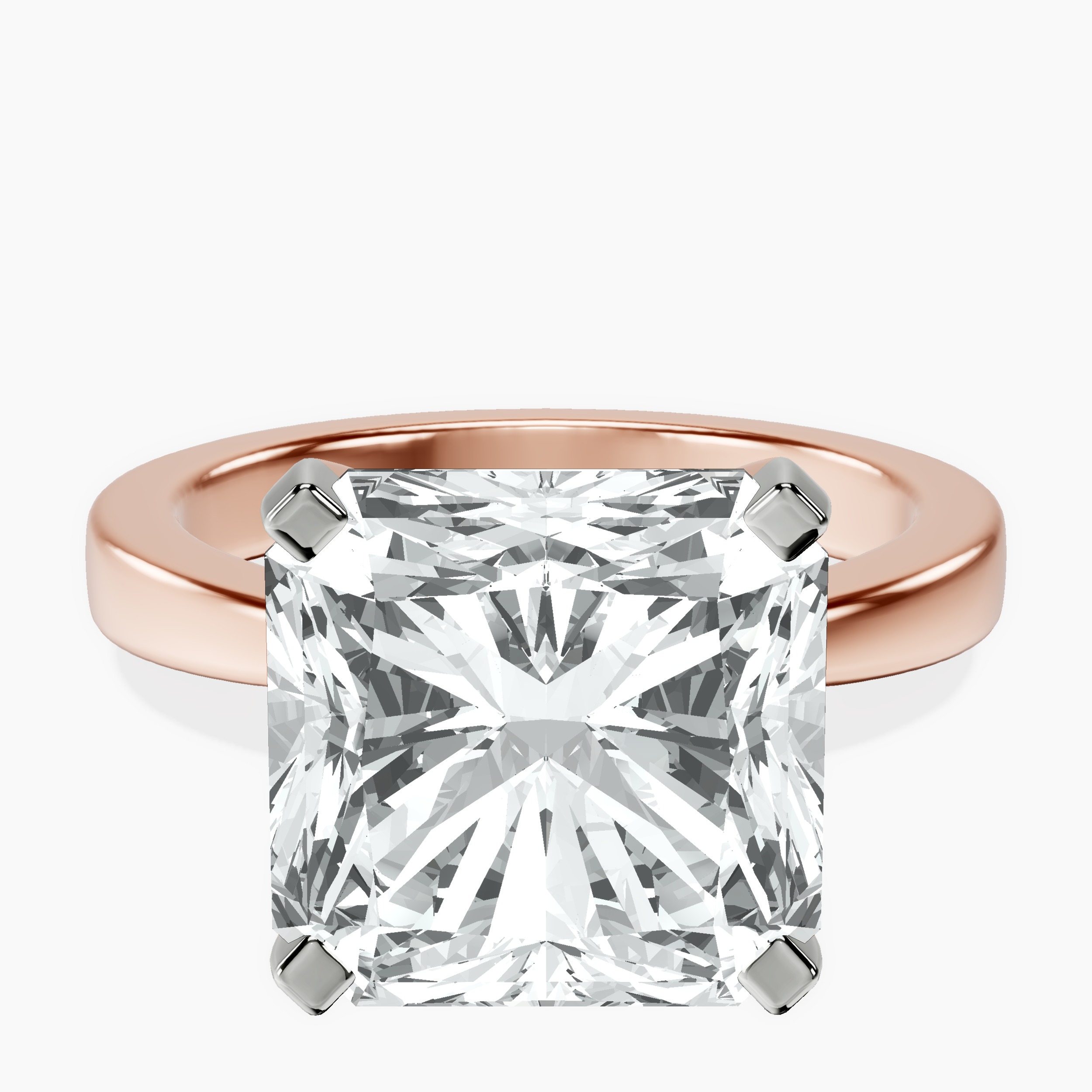 14kt Rose Gold Jannel Tapering Solitaire Lab Diamond Ring front image
