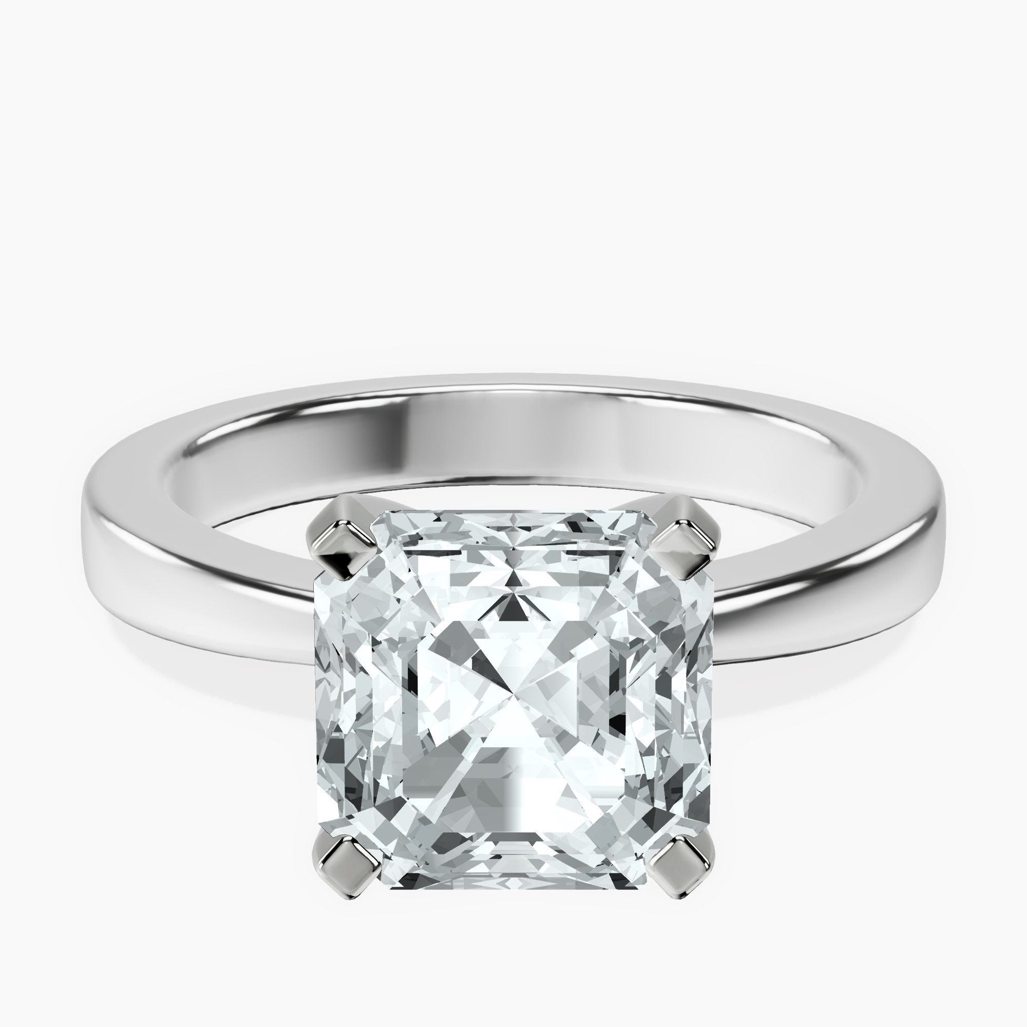 10kt White Gold Jannel Tapering Solitaire Lab Diamond Ring front image