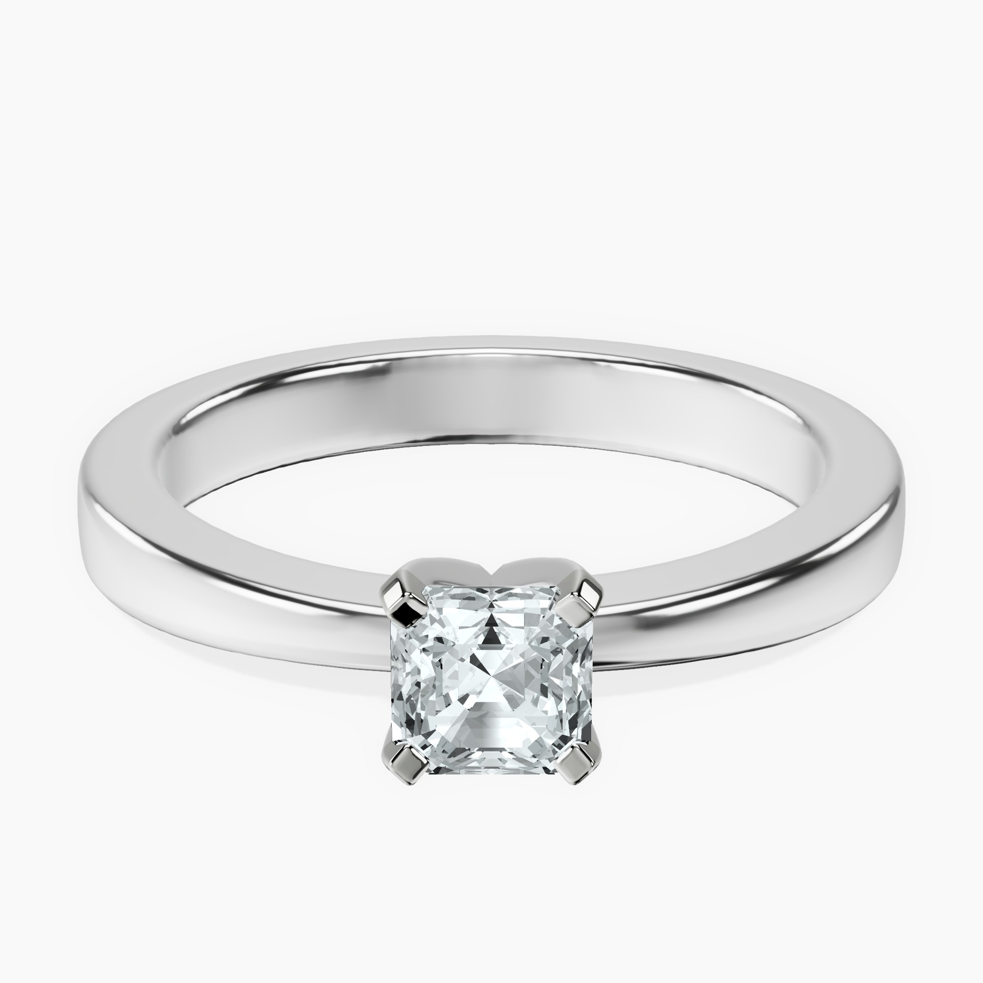 Platinum Jannel Tapering Solitaire Lab Diamond Ring front image