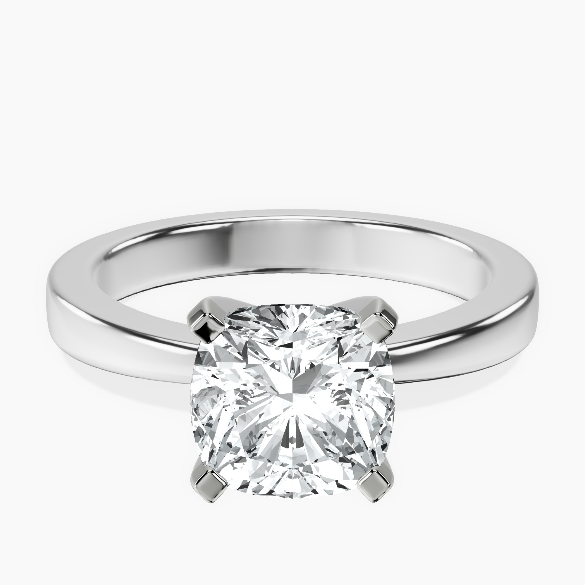 10kt White Gold Jannel Tapering Solitaire Lab Diamond Ring front image