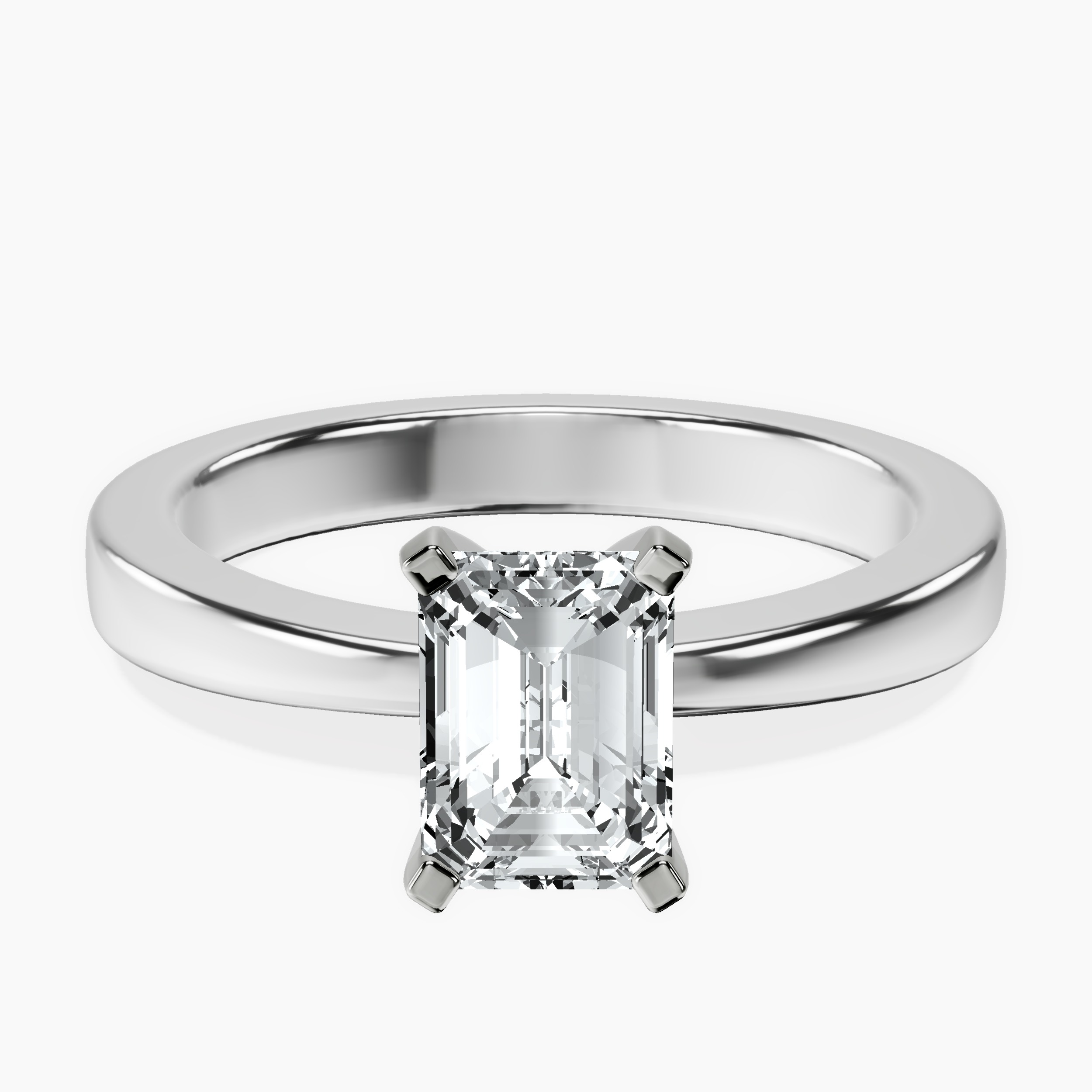 10kt White Gold Jannel Tapering Solitaire Lab Diamond Ring front image