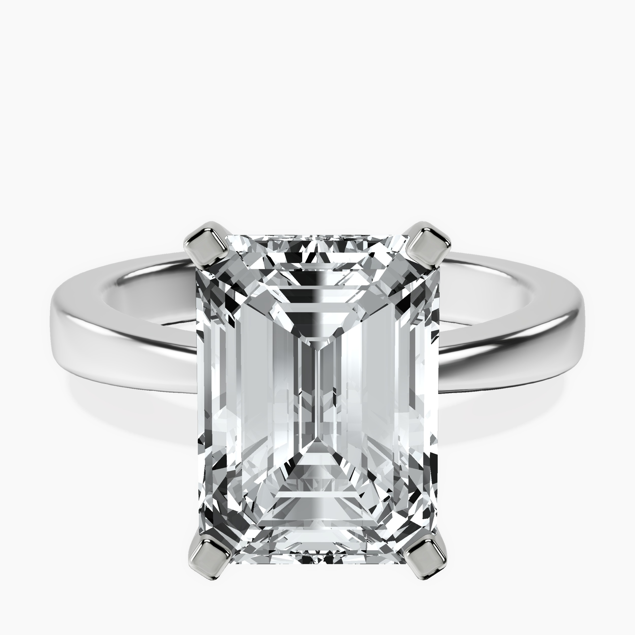 10kt White Gold Jannel Tapering Solitaire Lab Diamond Ring front image