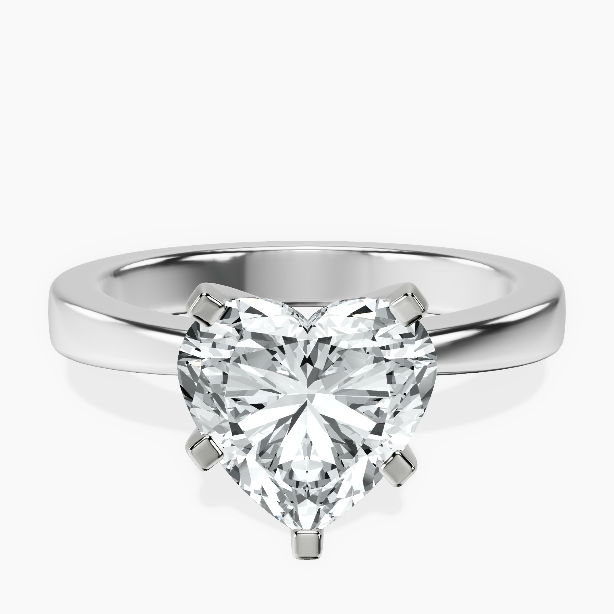 10kt White Gold Jannel Tapering Solitaire Lab Diamond Ring front image