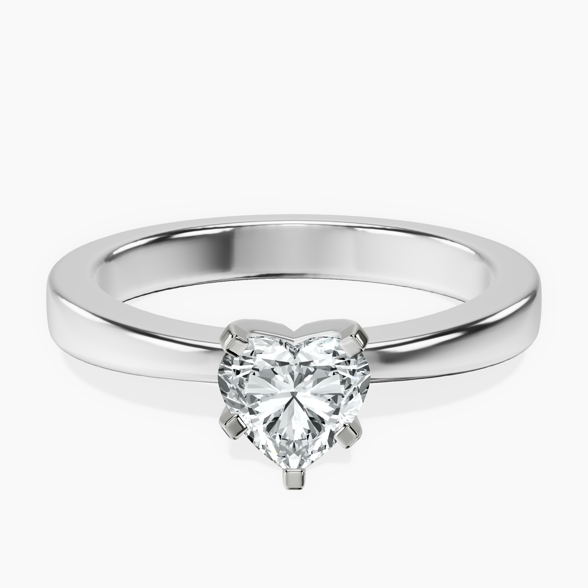 18kt White Gold Jannel Tapering Solitaire Lab Diamond Ring front image