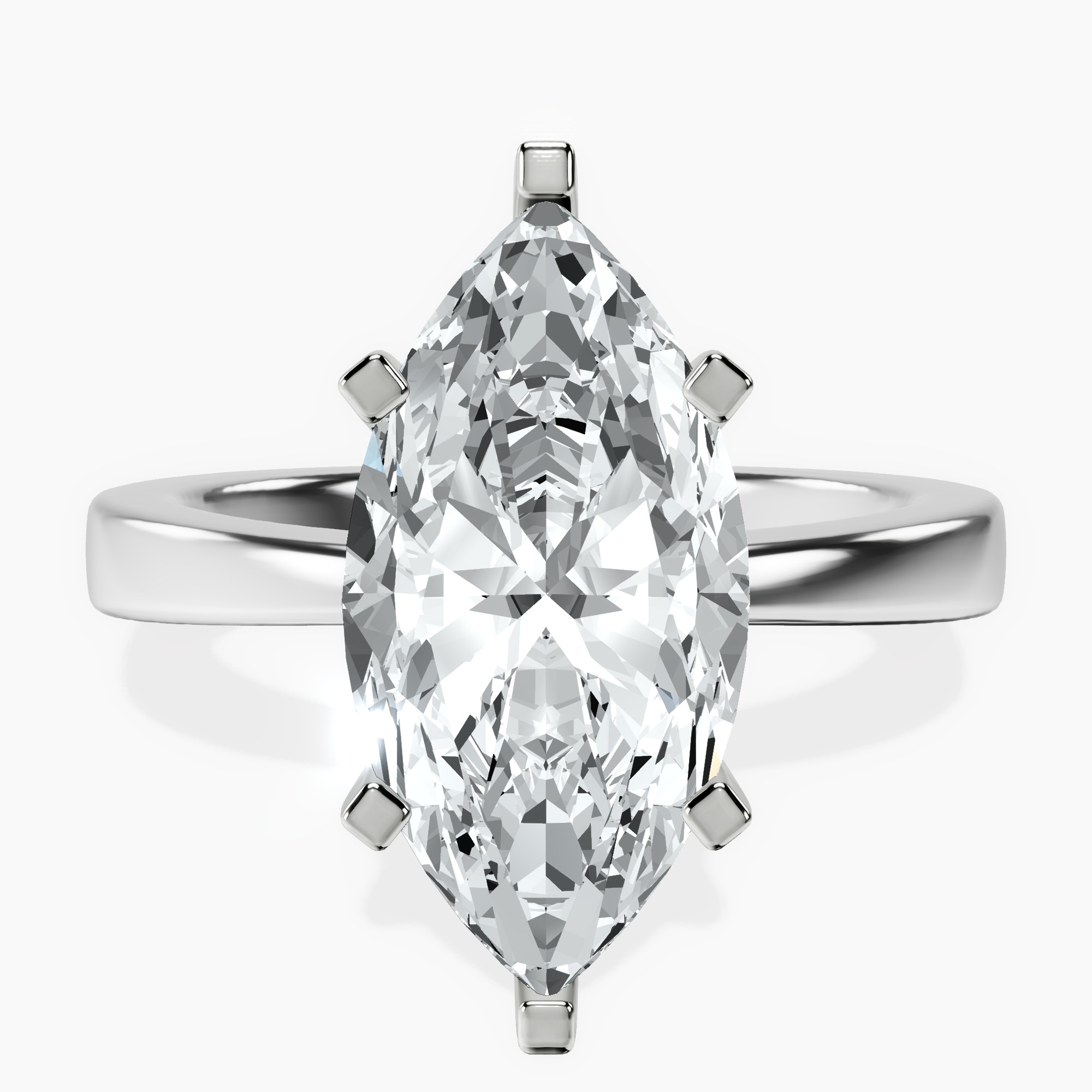 10kt White Gold Jannel Tapering Solitaire Lab Diamond Ring front image