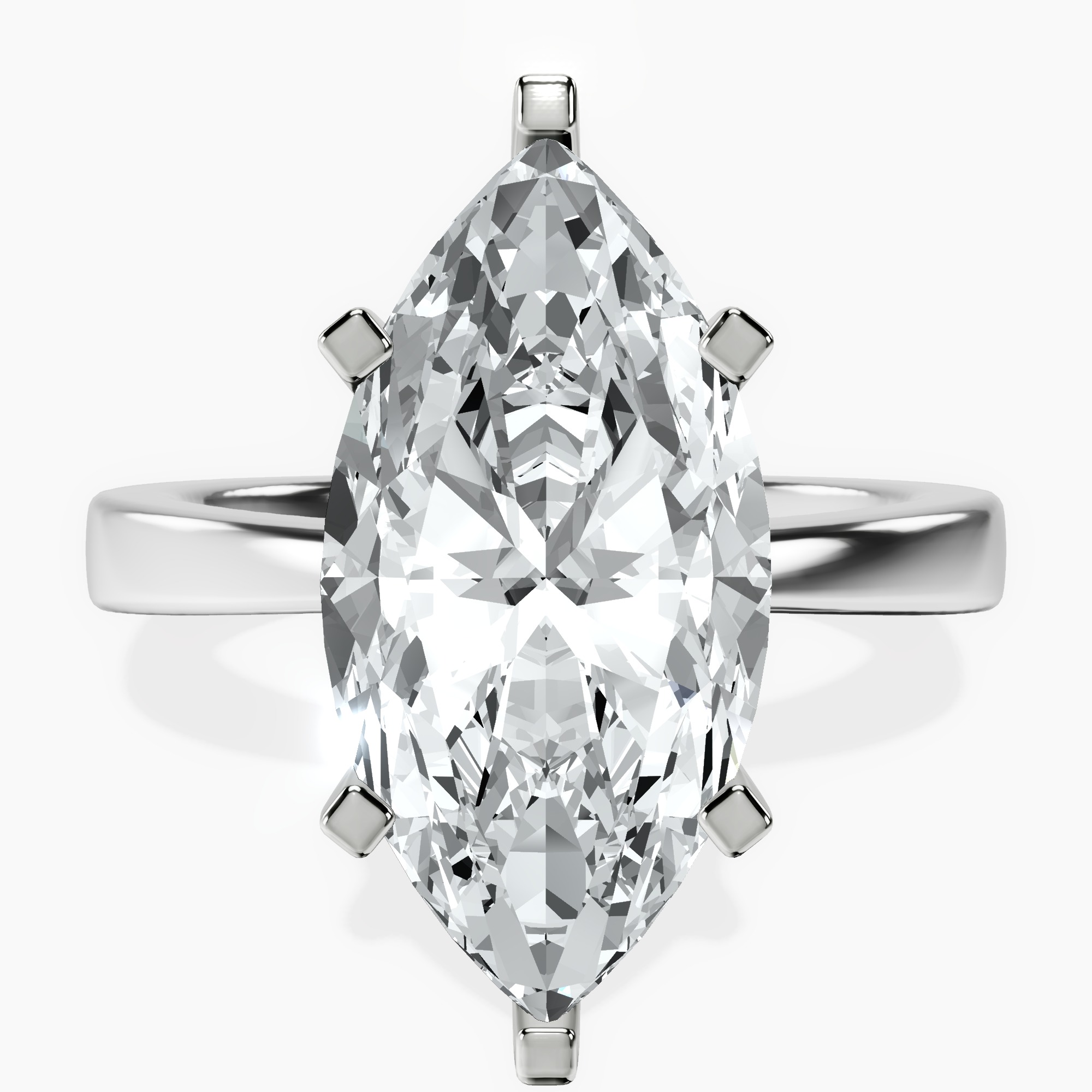 Platinum Jannel Tapering Solitaire Lab Diamond Ring front image
