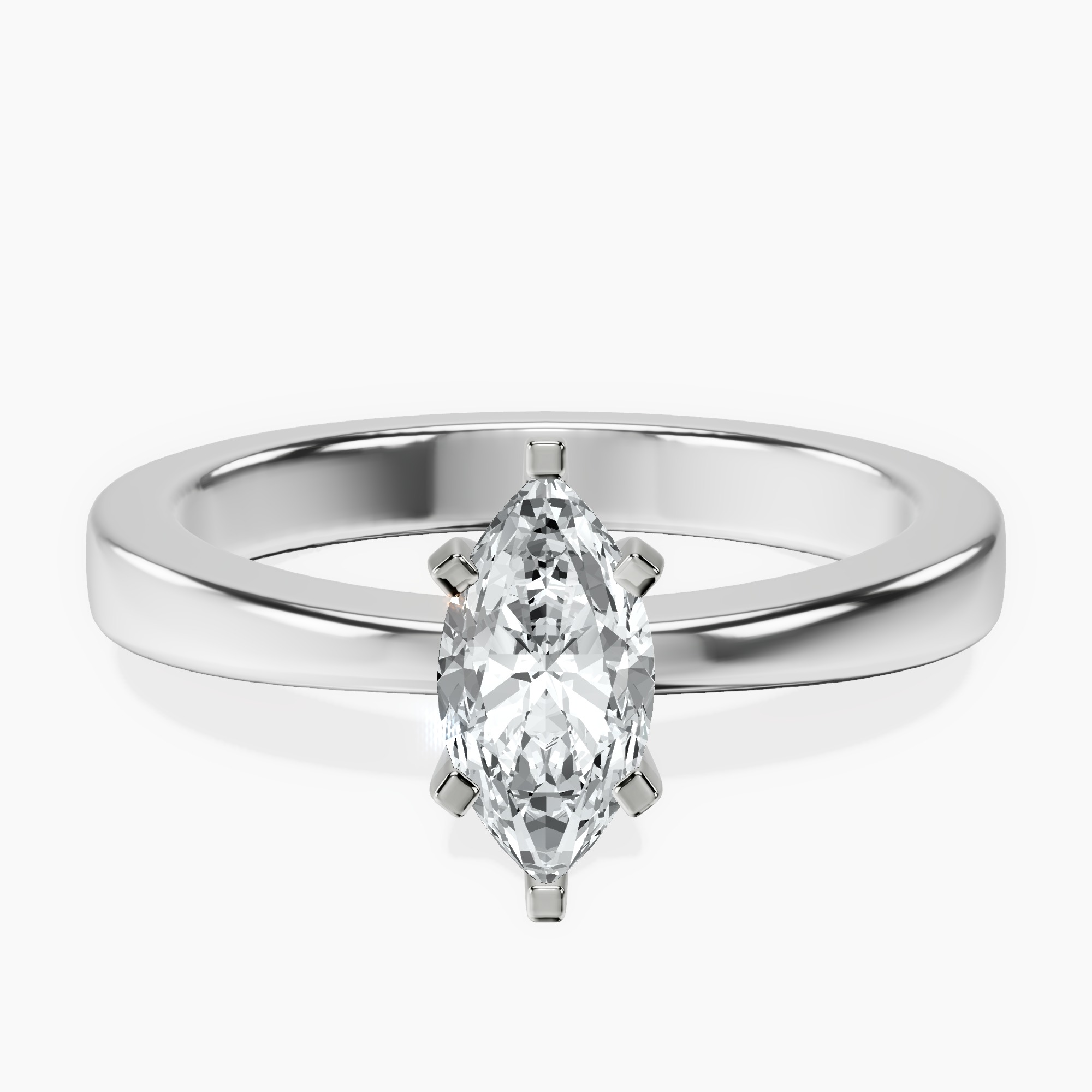 Platinum Jannel Tapering Solitaire Lab Diamond Ring front image