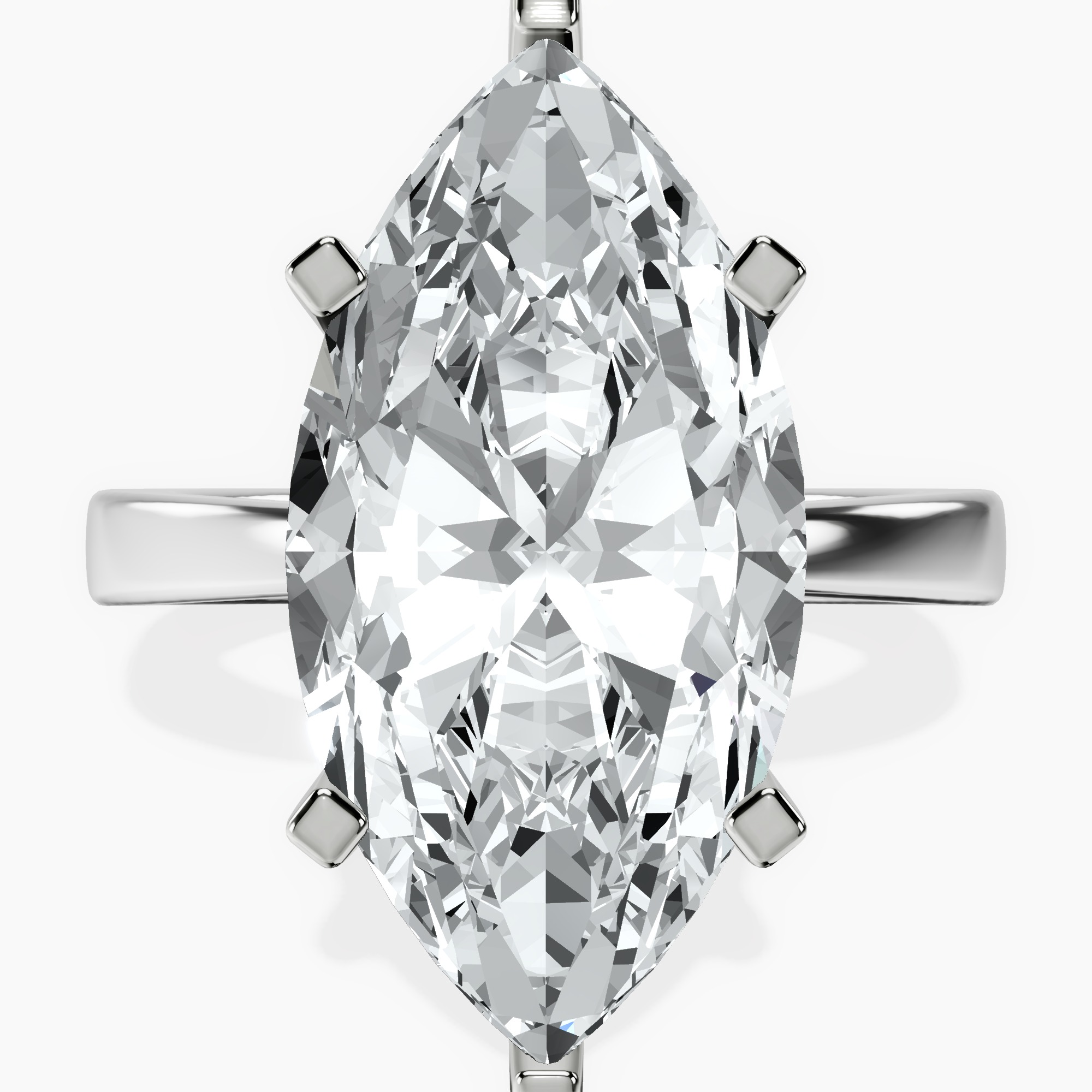 Platinum Jannel Tapering Solitaire Lab Diamond Ring front image