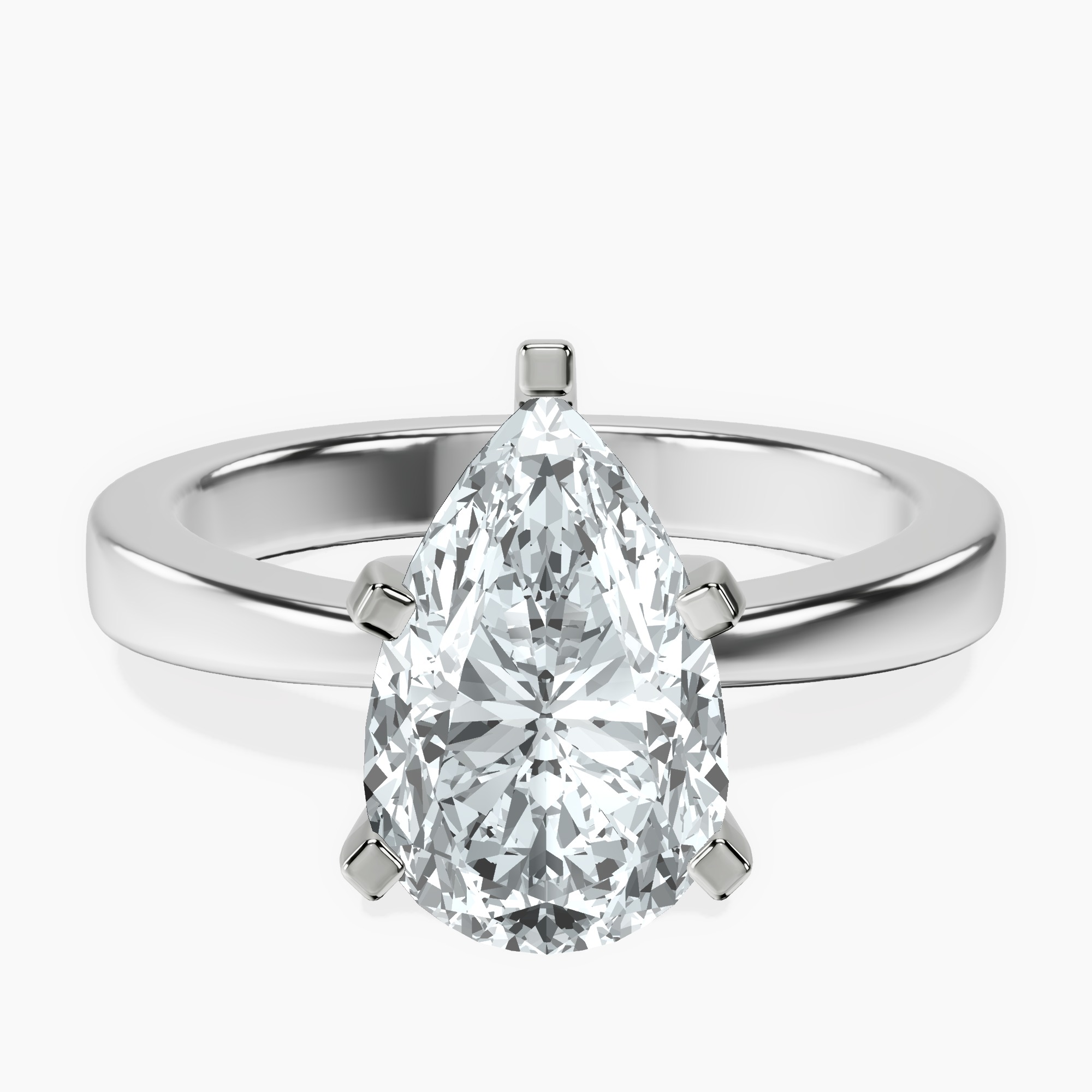 Platinum Jannel Tapering Solitaire Lab Diamond Ring front image