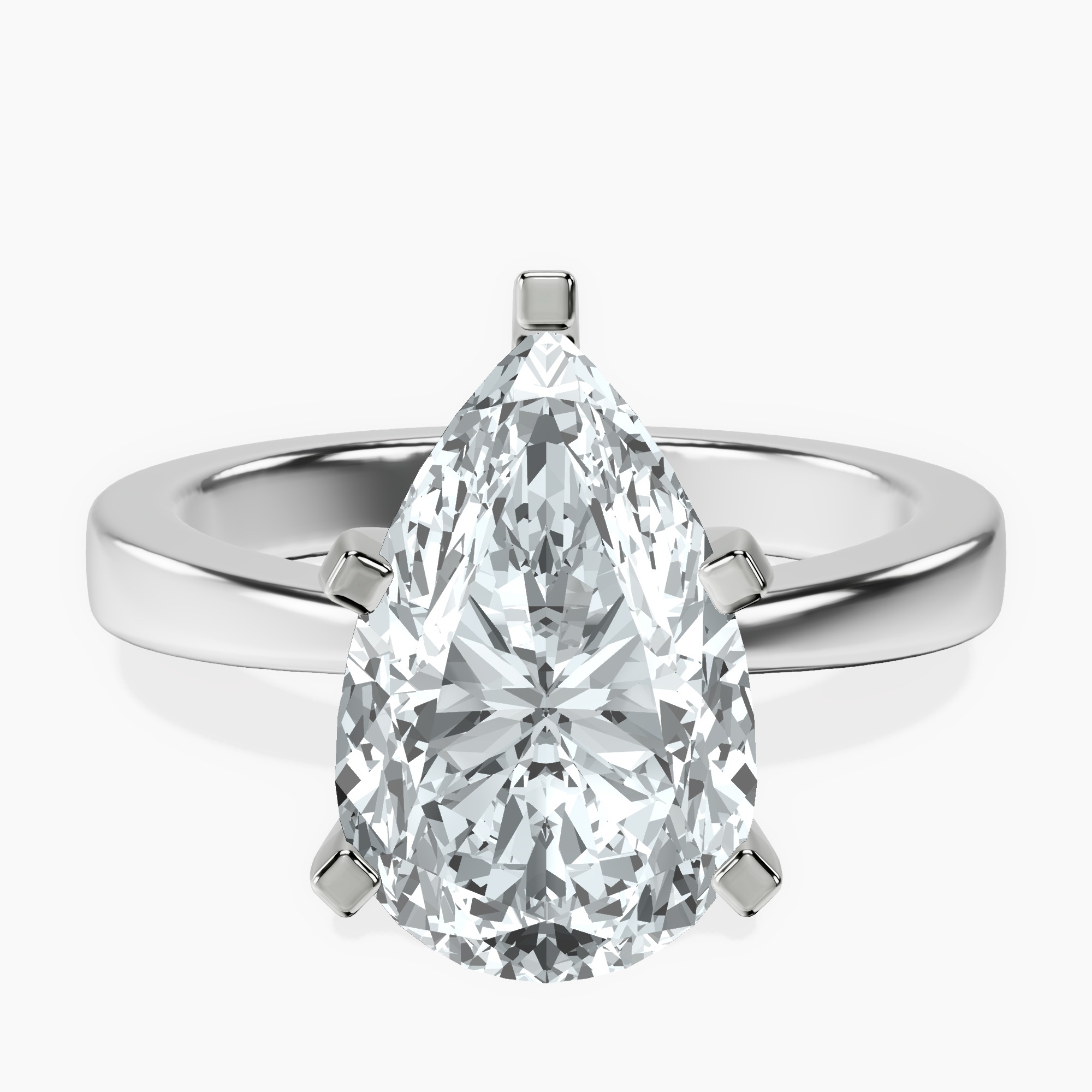 Platinum Jannel Tapering Solitaire Lab Diamond Ring front image