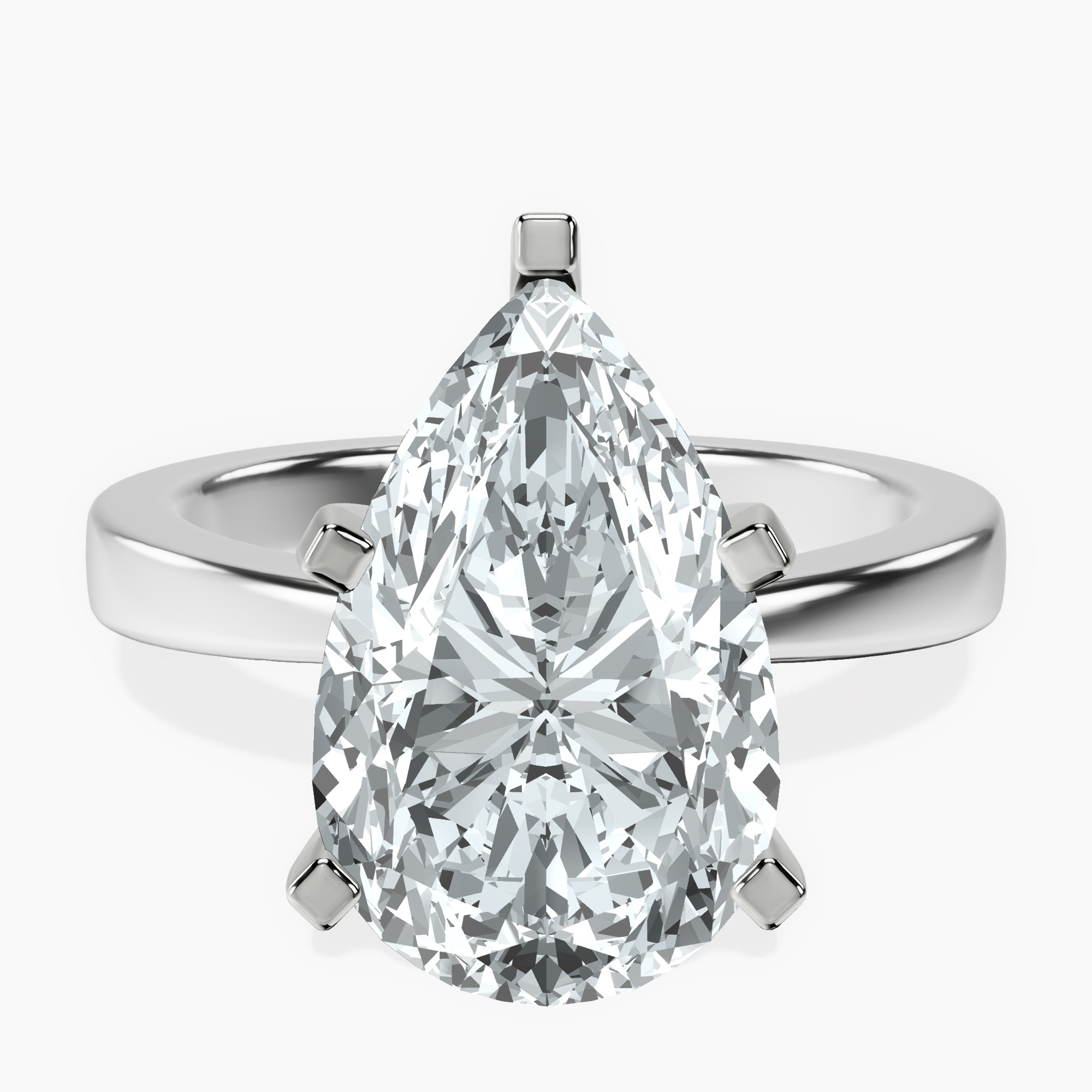 Platinum Jannel Tapering Solitaire Lab Diamond Ring front image