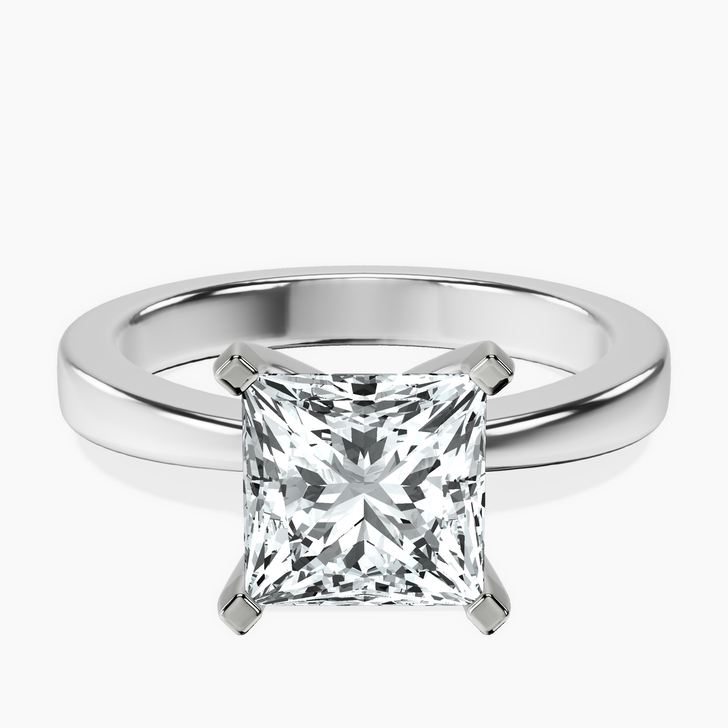 Platinum Jannel Tapering Solitaire Lab Diamond Ring front image