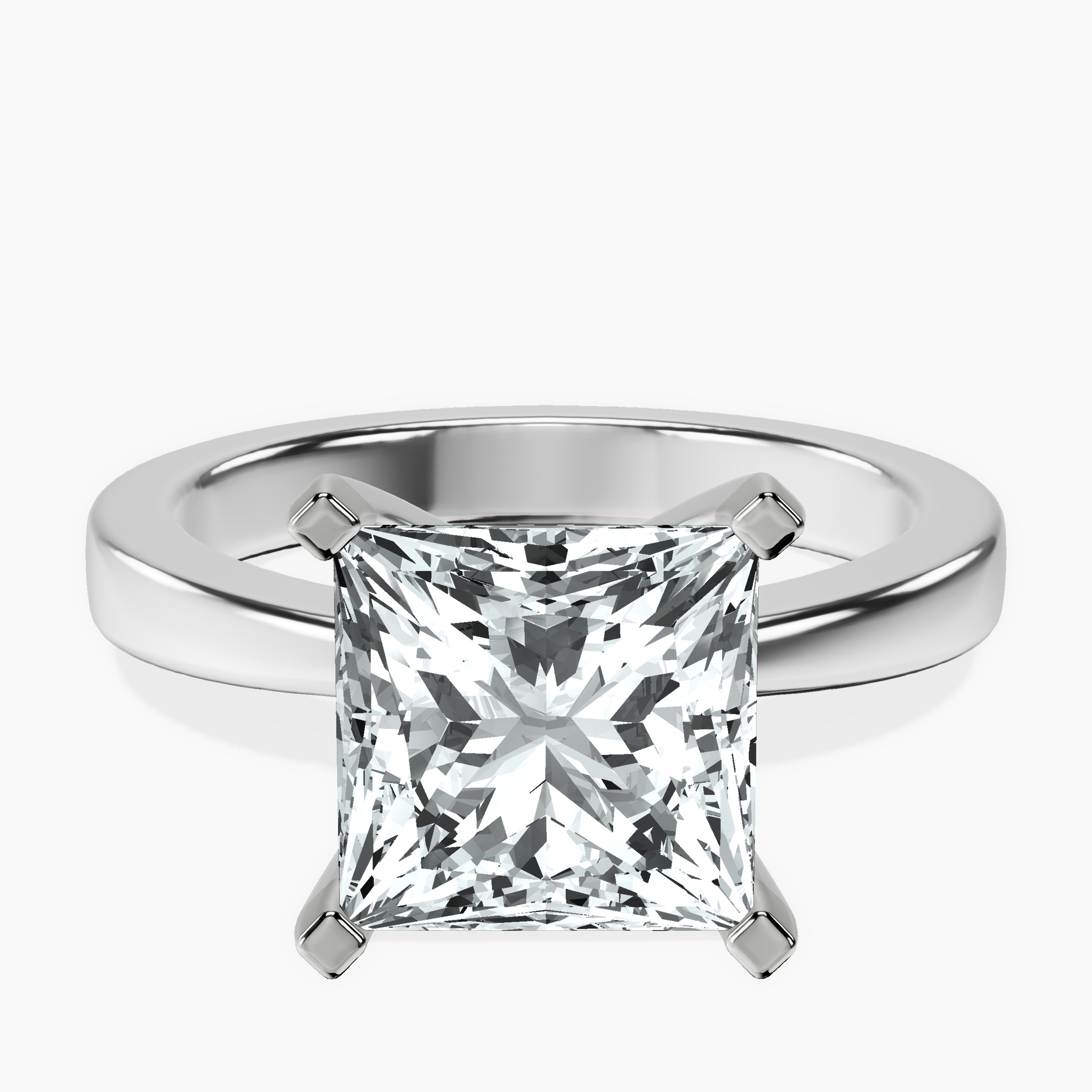 Platinum Jannel Tapering Solitaire Lab Diamond Ring front image