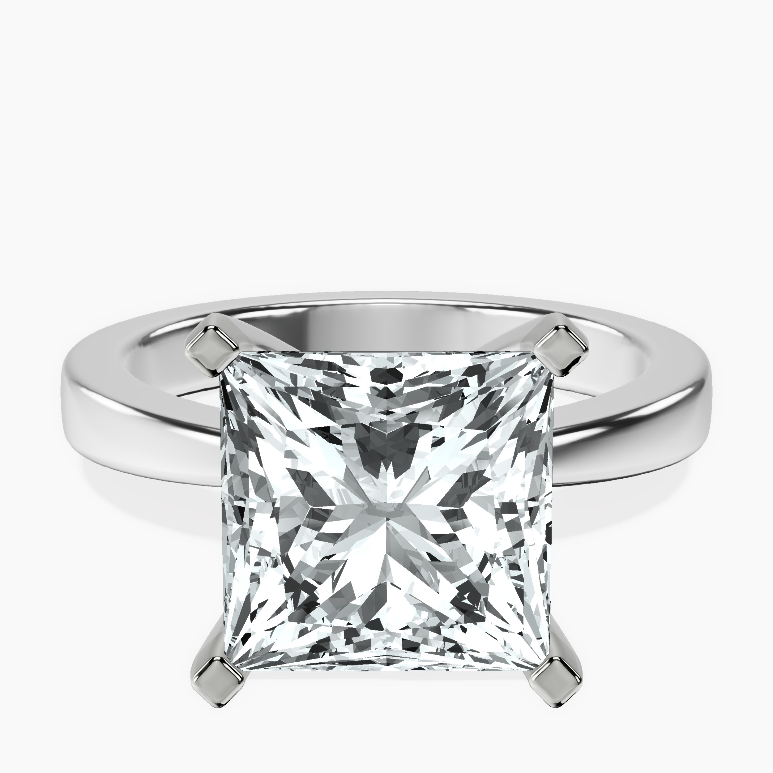 Platinum Jannel Tapering Solitaire Lab Diamond Ring front image