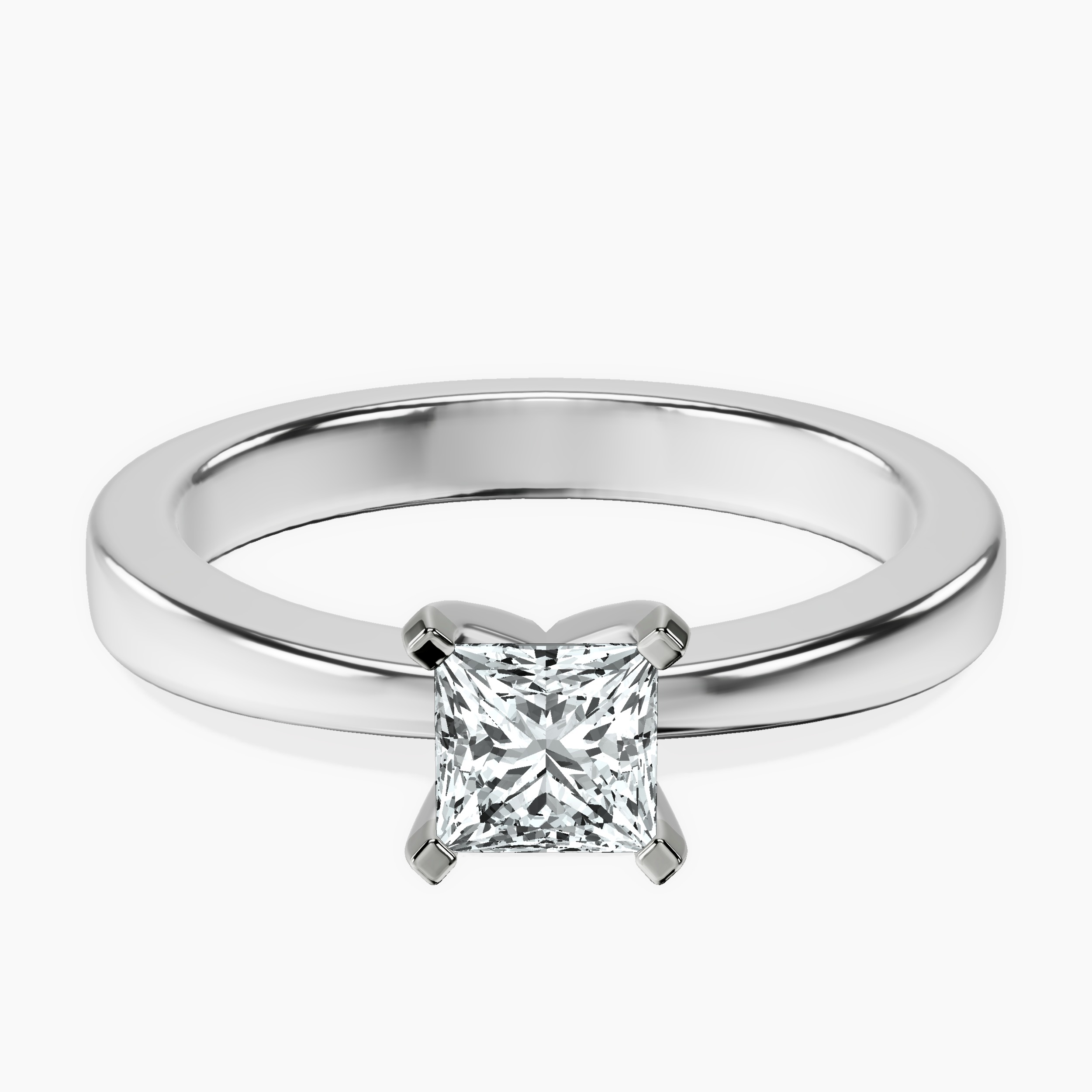 Platinum Jannel Tapering Solitaire Lab Diamond Ring front image