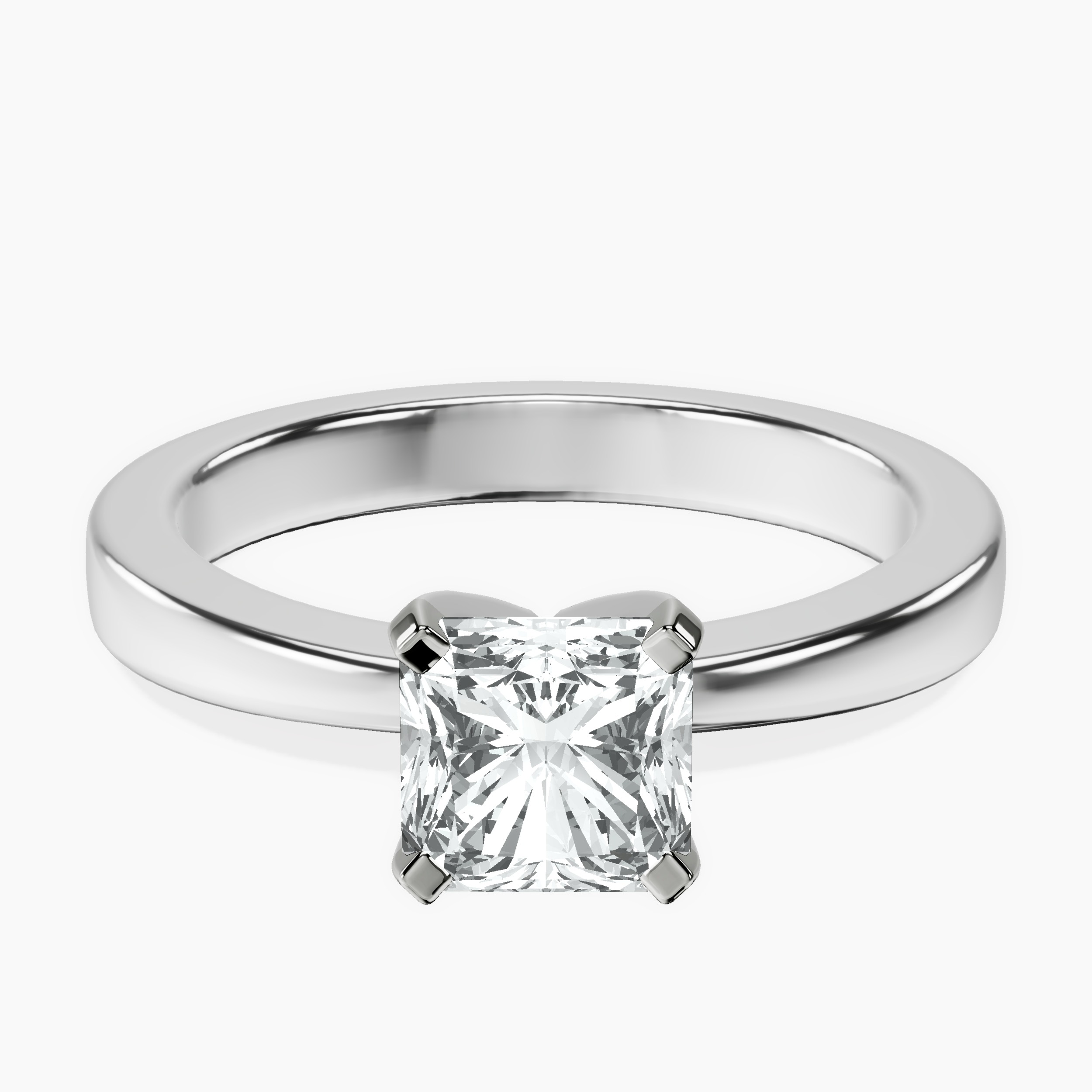 Platinum Jannel Tapering Solitaire Lab Diamond Ring front image