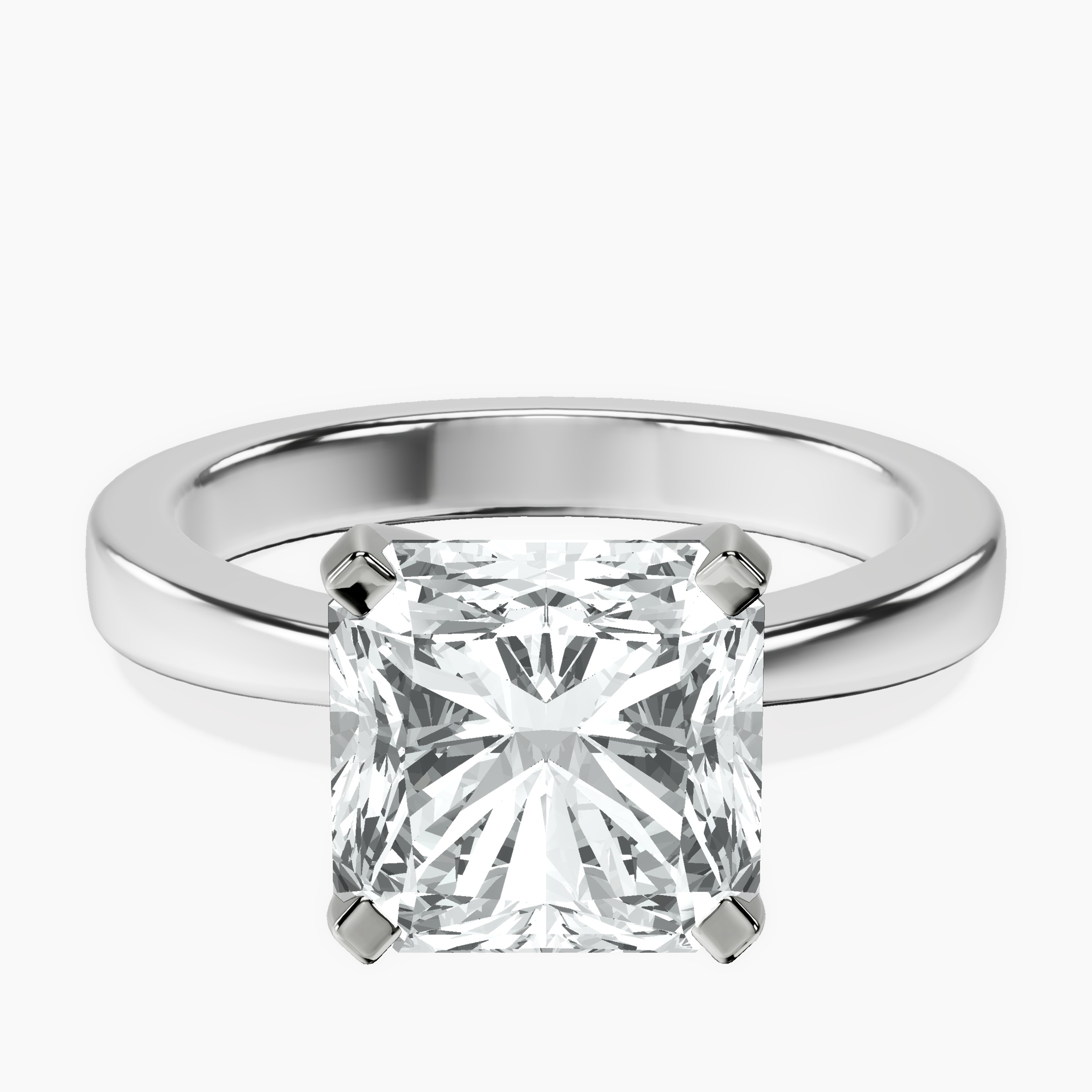 Platinum Jannel Tapering Solitaire Lab Diamond Ring front image