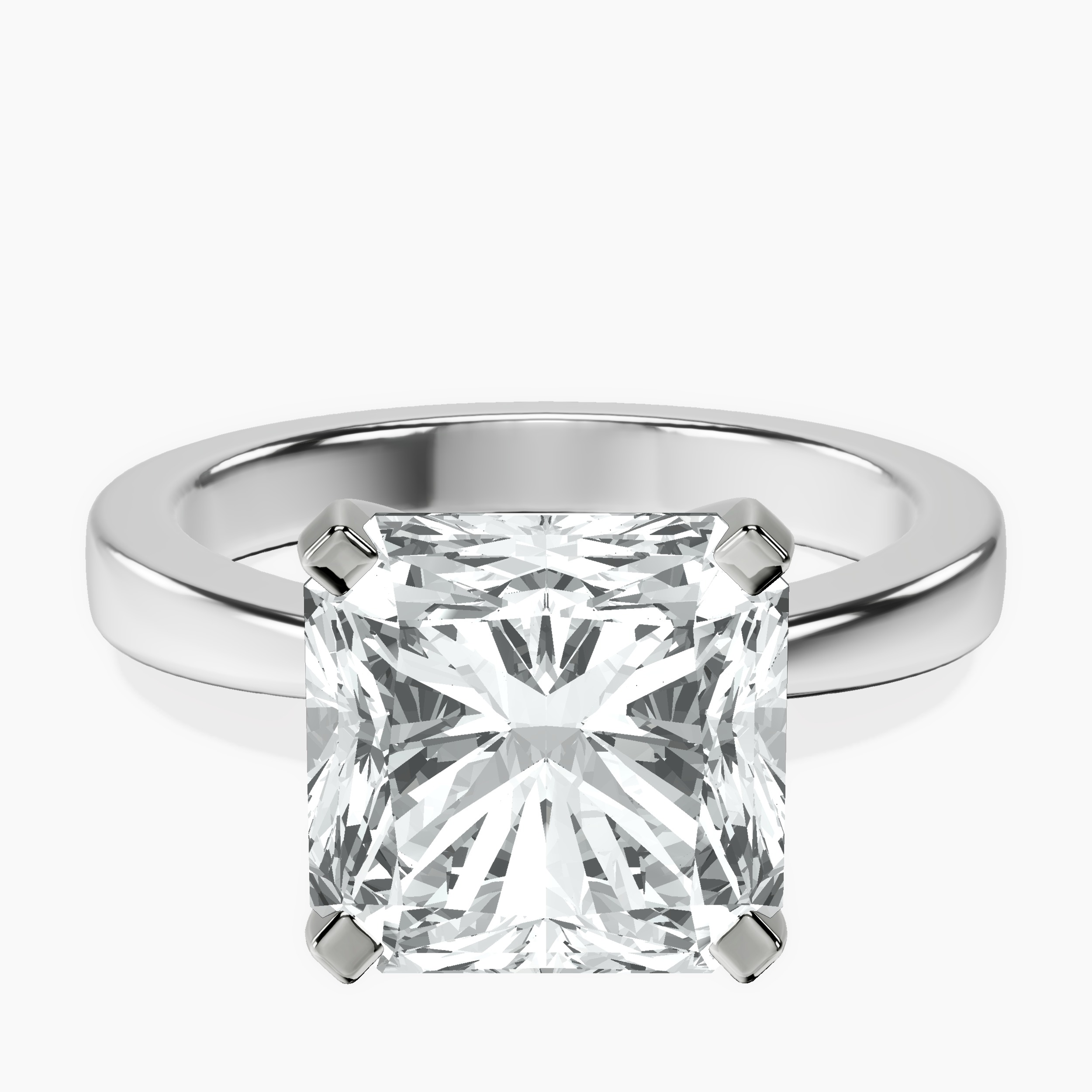 Platinum Jannel Tapering Solitaire Lab Diamond Ring front image
