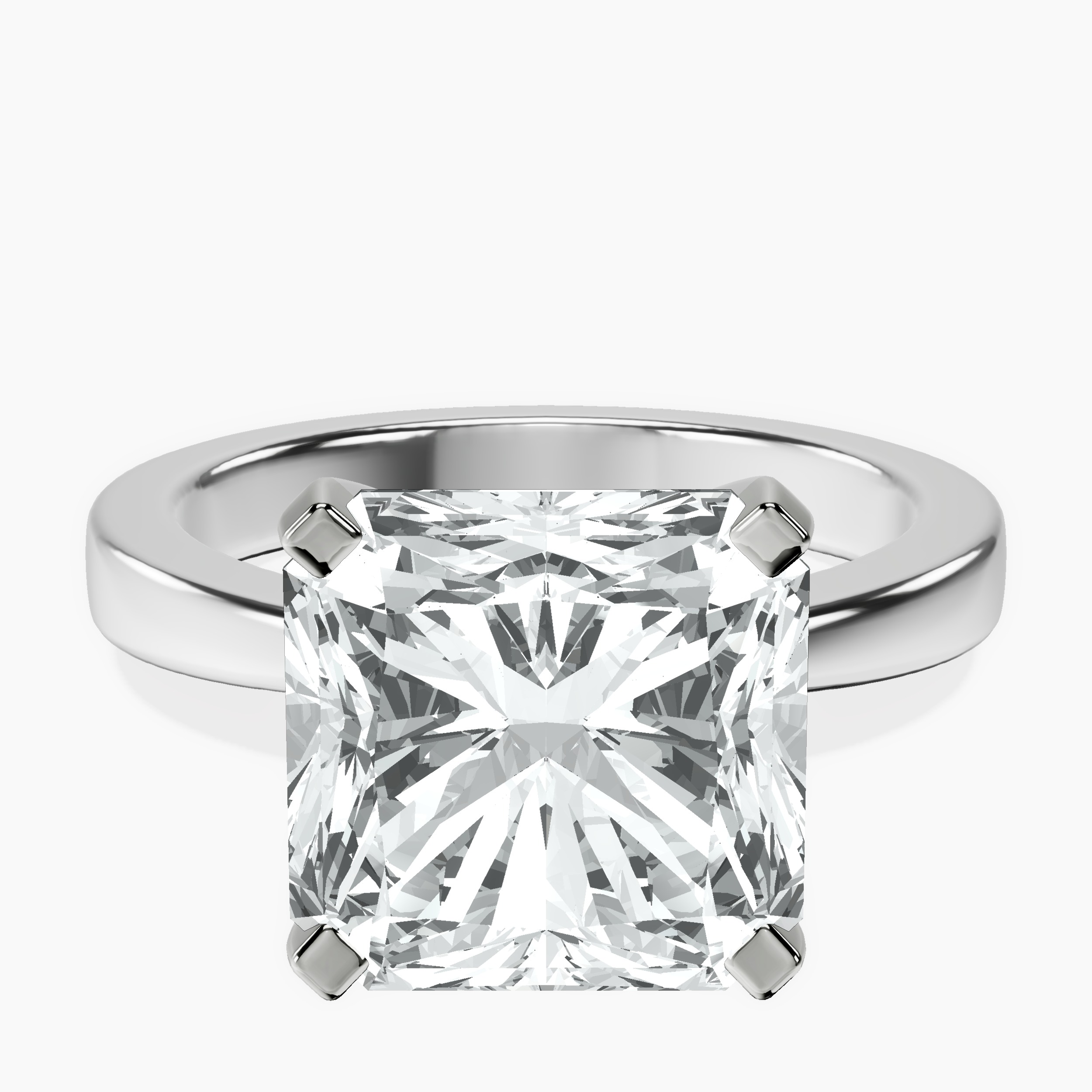 14kt White Gold Jannel Tapering Solitaire Lab Diamond Ring front image