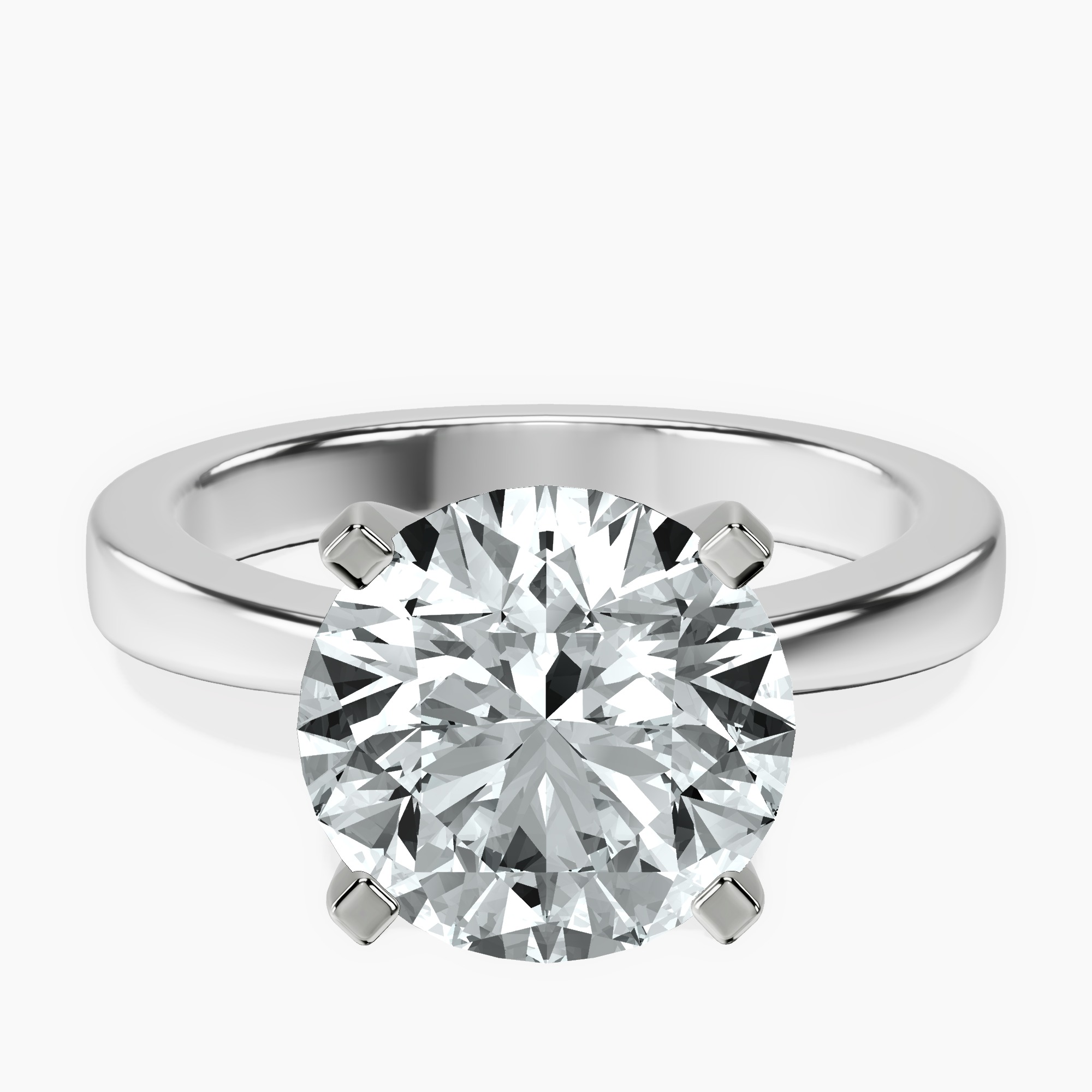 10kt White Gold Jannel Tapering Solitaire Lab Diamond Ring front image