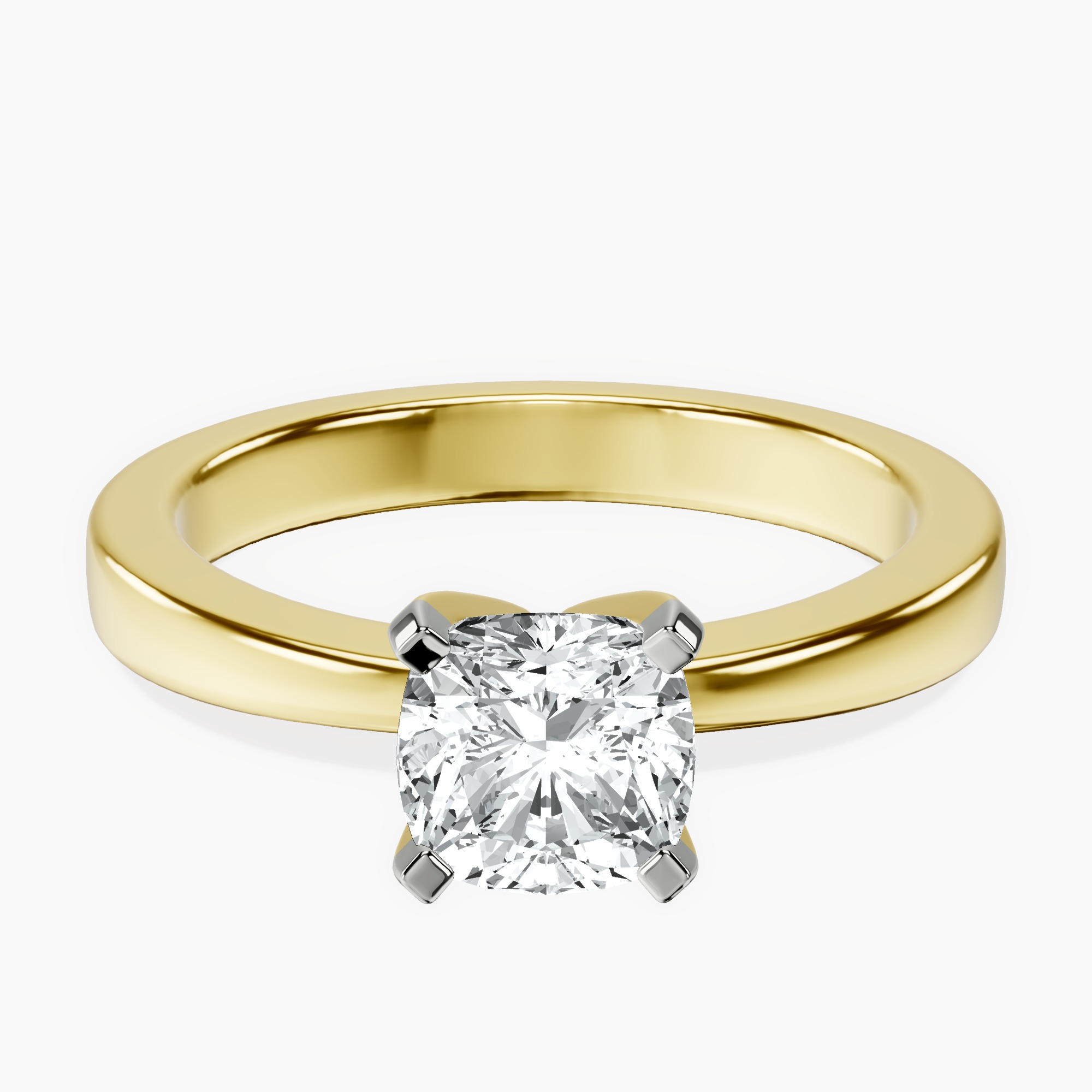 10kt Yellow Gold Jannel Tapering Solitaire Lab Diamond Ring front image