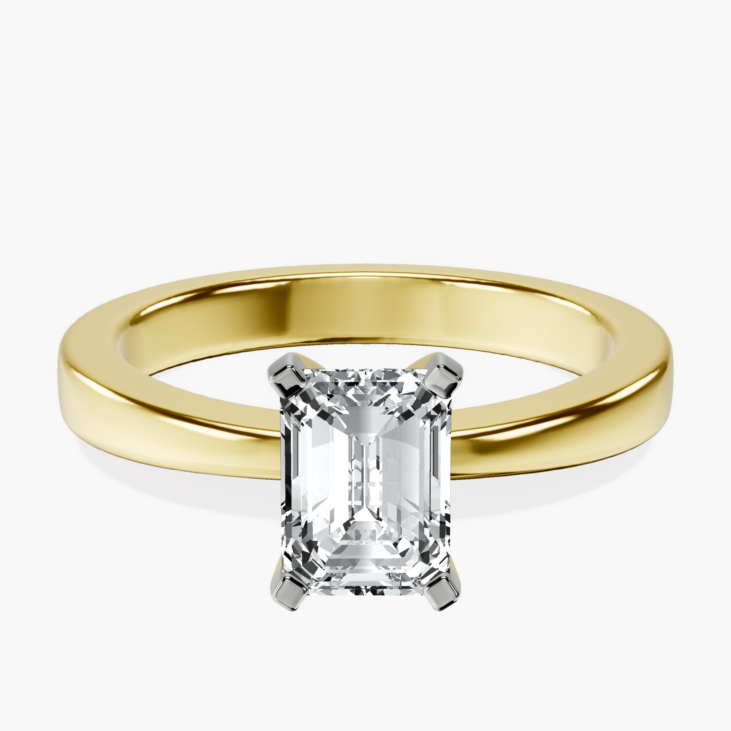 14kt Yellow Gold Jannel Tapering Solitaire Lab Diamond Ring front image