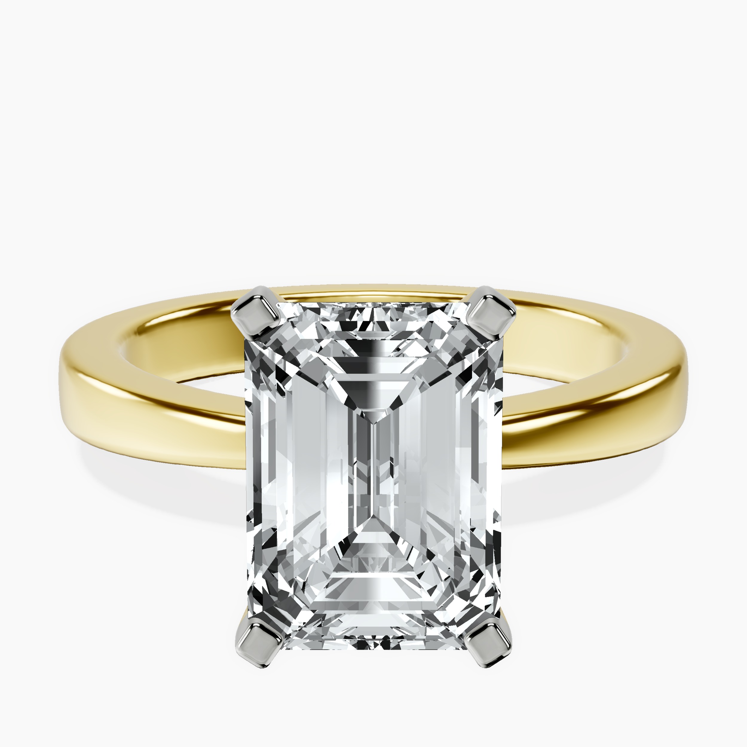 10kt Yellow Gold Jannel Tapering Solitaire Lab Diamond Ring front image
