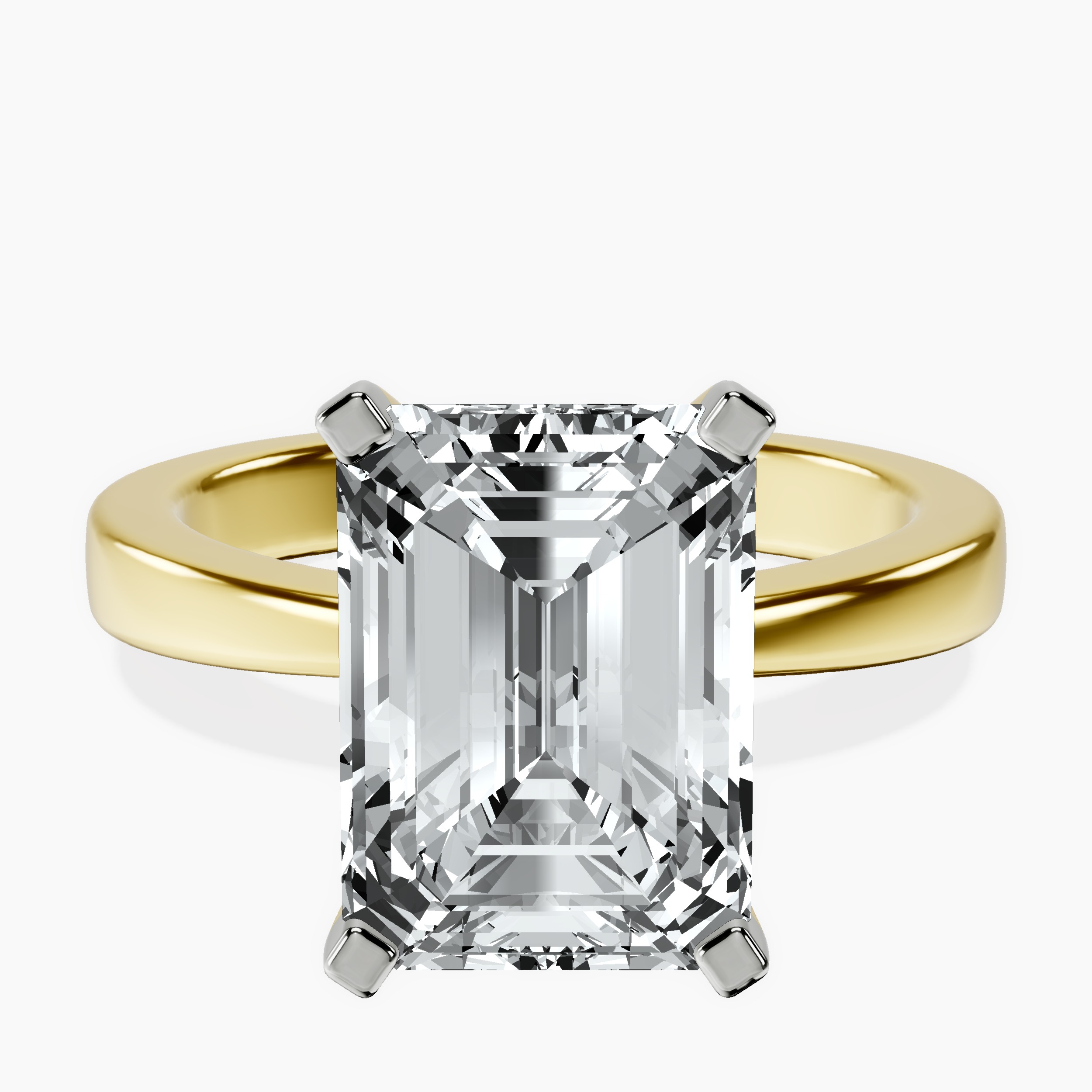 14kt Yellow Gold Jannel Tapering Solitaire Lab Diamond Ring front image