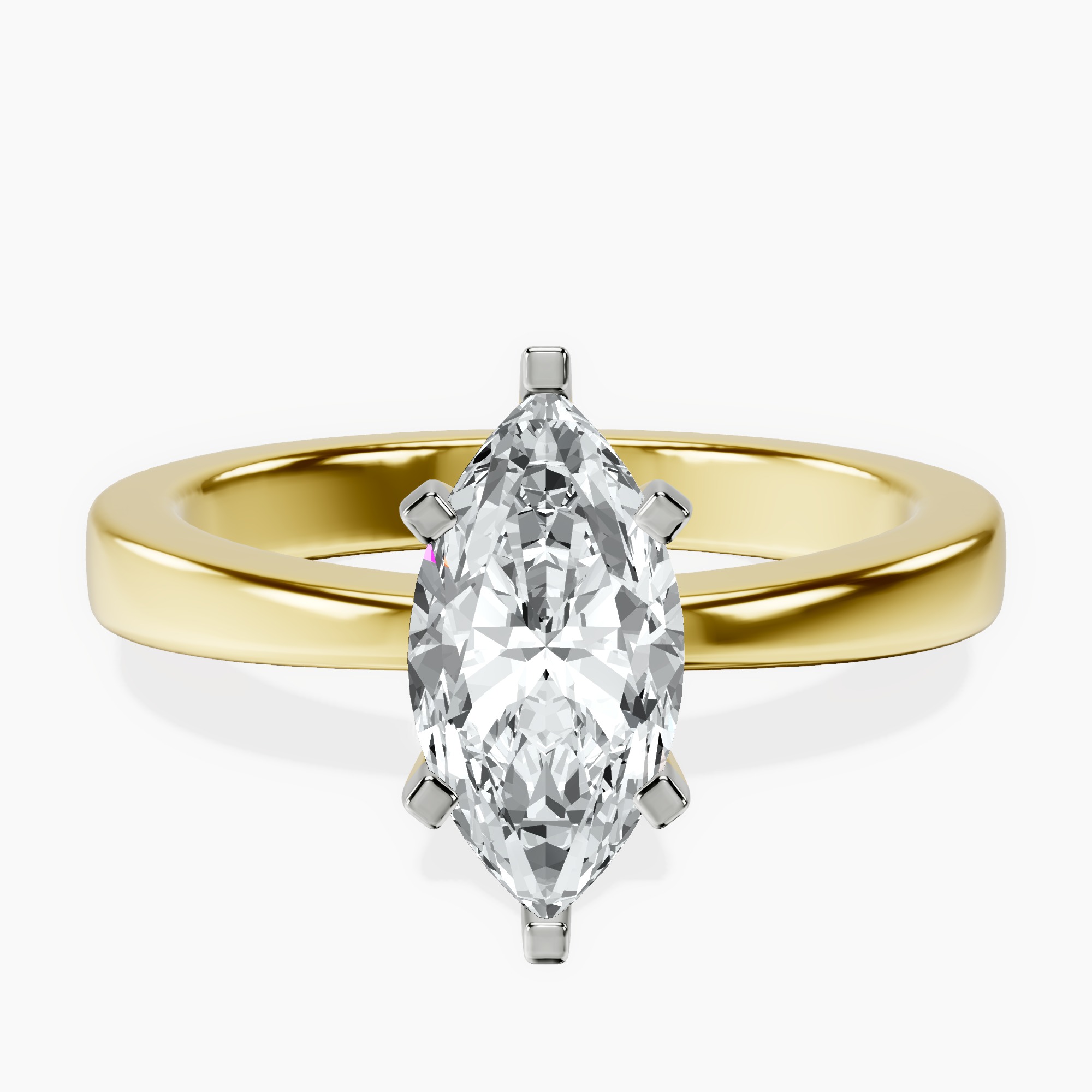 14kt Yellow Gold Jannel Tapering Solitaire Lab Diamond Ring front image