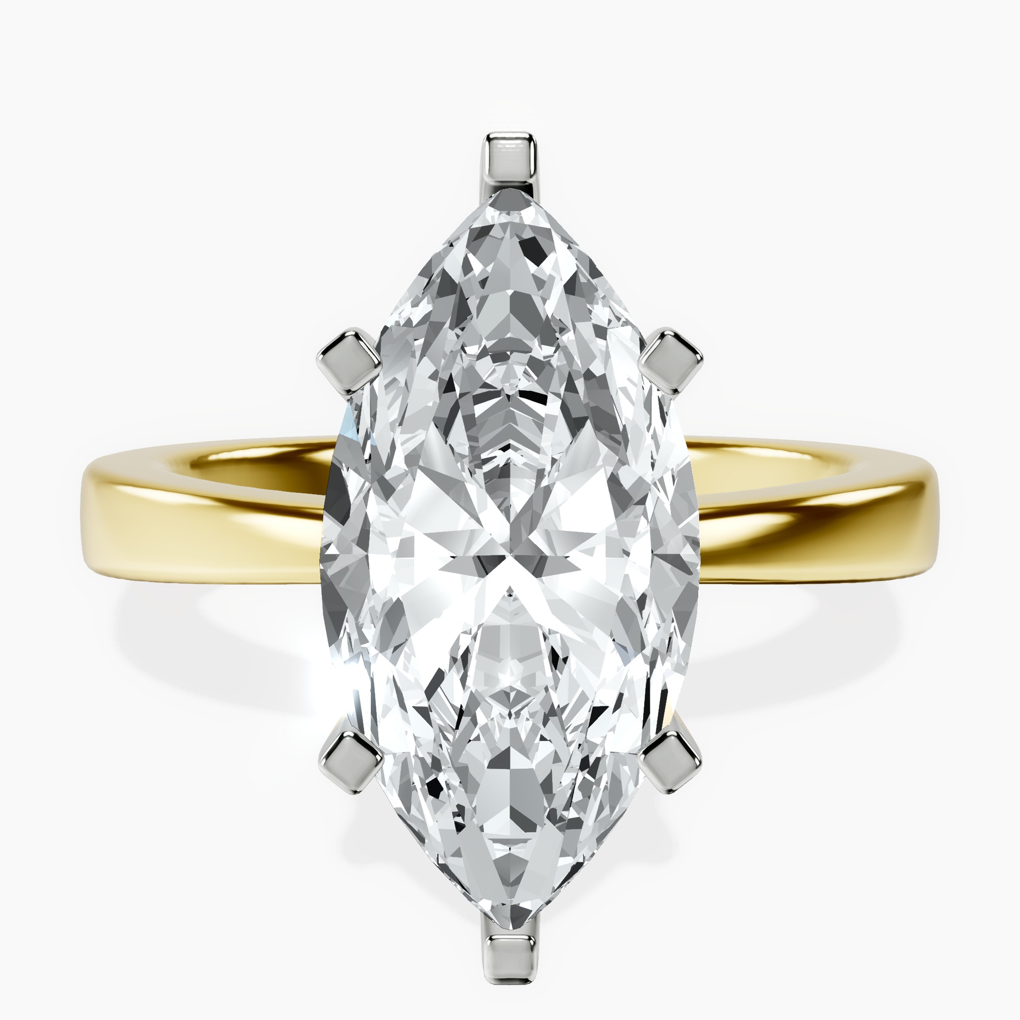 10kt Yellow Gold Jannel Tapering Solitaire Lab Diamond Ring front image