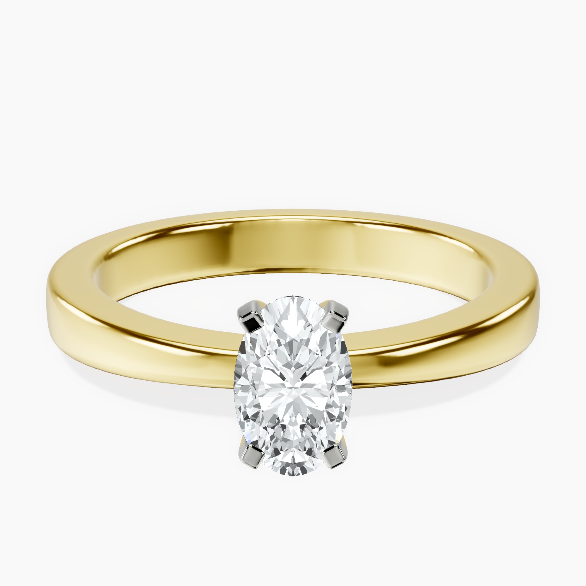 14kt Yellow Gold Jannel Tapering Solitaire Lab Diamond Ring front image