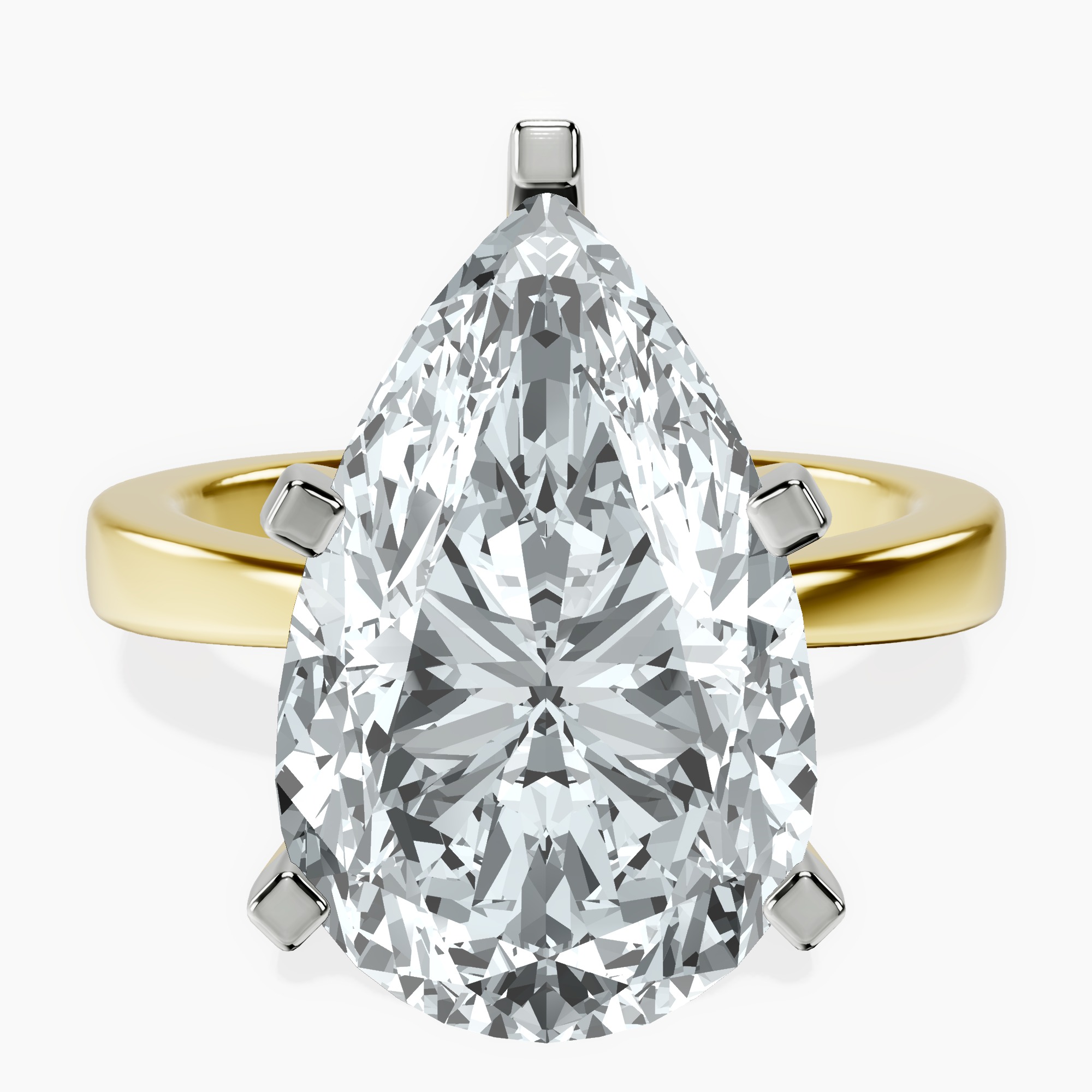 14kt Yellow Gold Jannel Tapering Solitaire Lab Diamond Ring front image