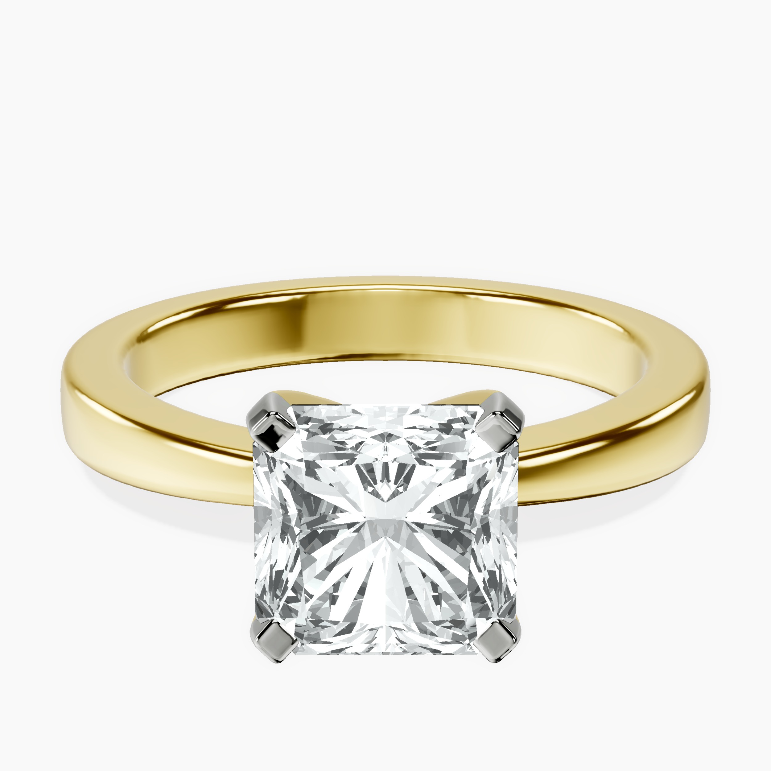 10kt Yellow Gold Jannel Tapering Solitaire Lab Diamond Ring front image
