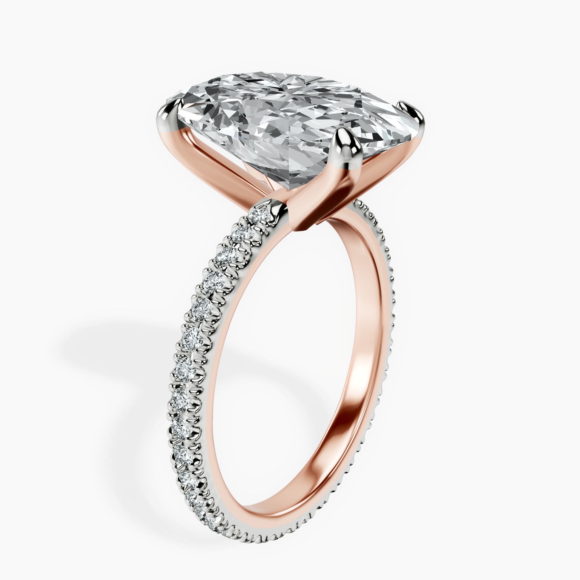 10kt Rose Gold Claire Full Eternity Lab Diamond Ring standing product image one