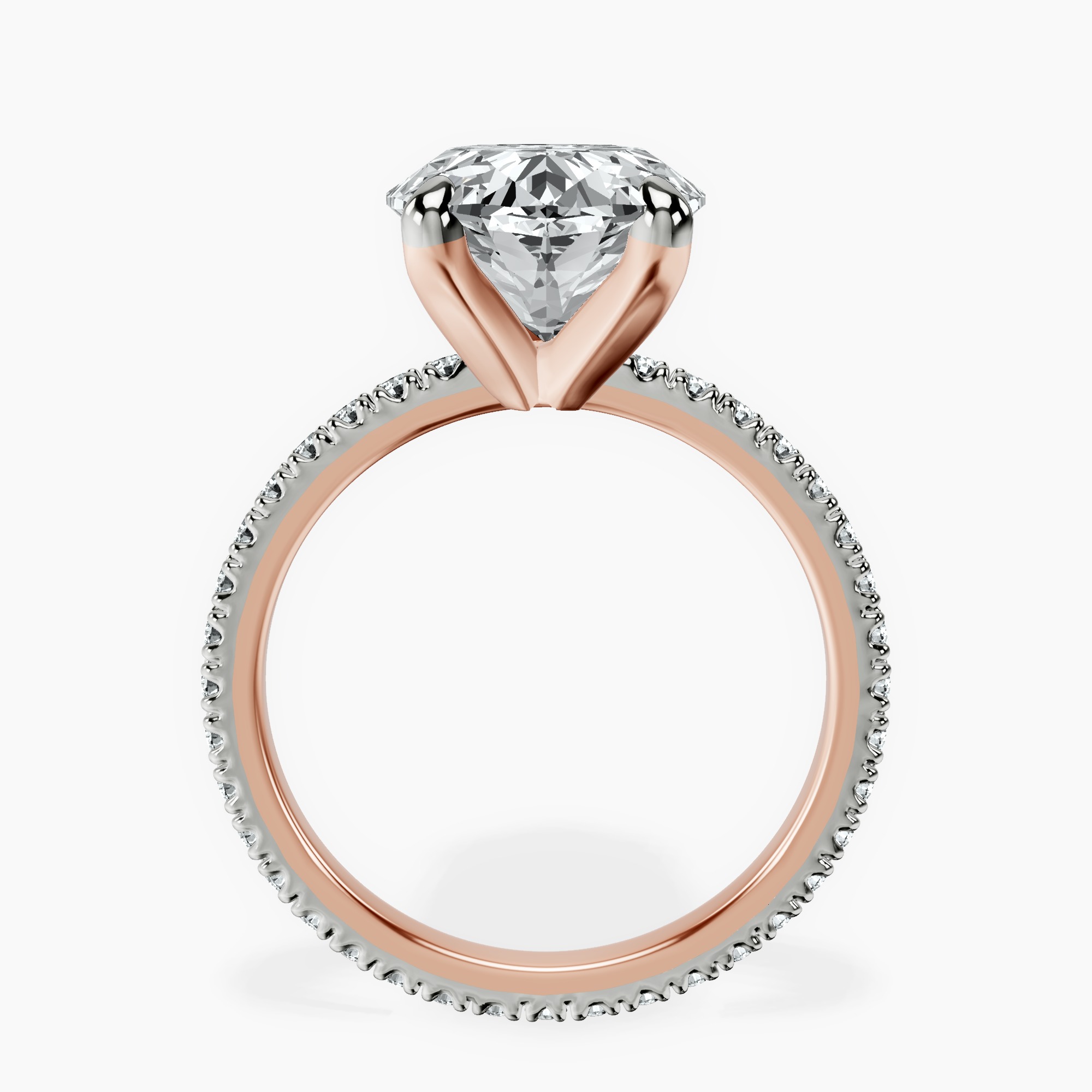 10kt Rose Gold Claire Full Eternity Lab Diamond Ring side right image one
