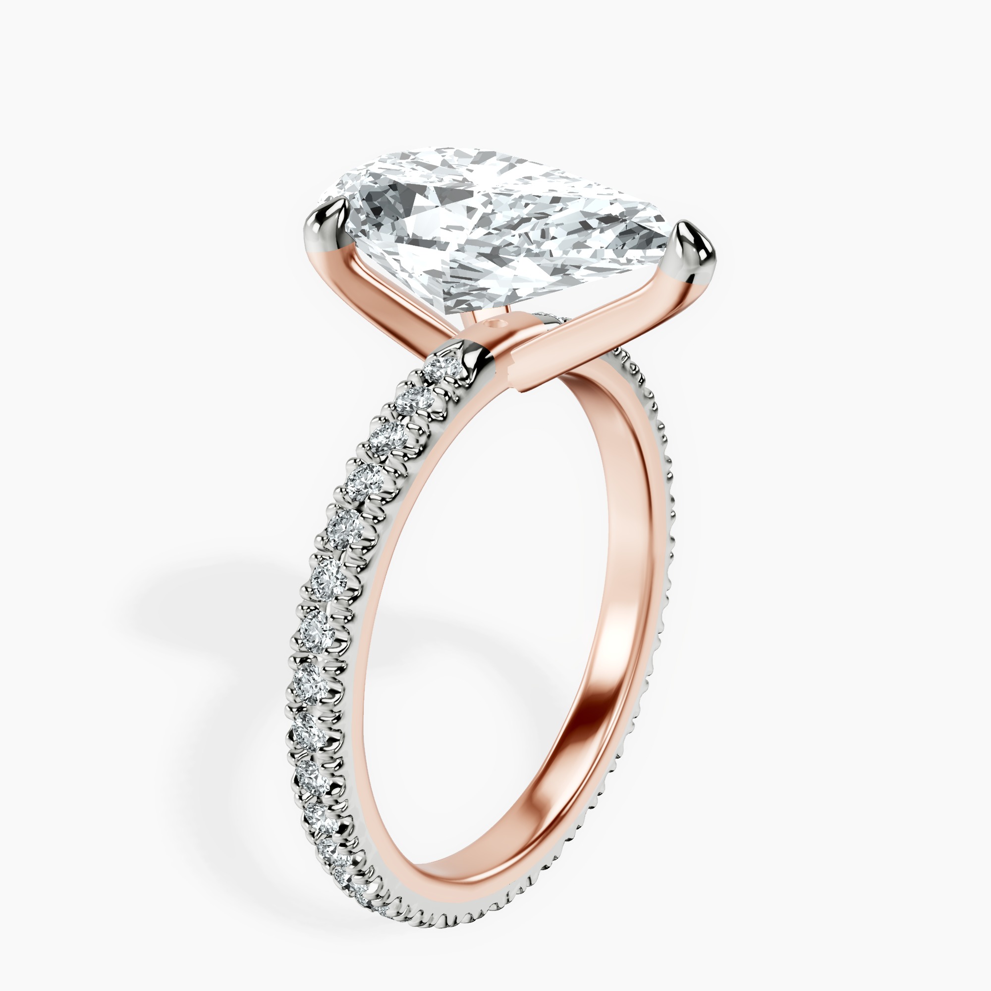 14kt Rose Gold Claire Full Eternity Lab Diamond Ring standing product image one