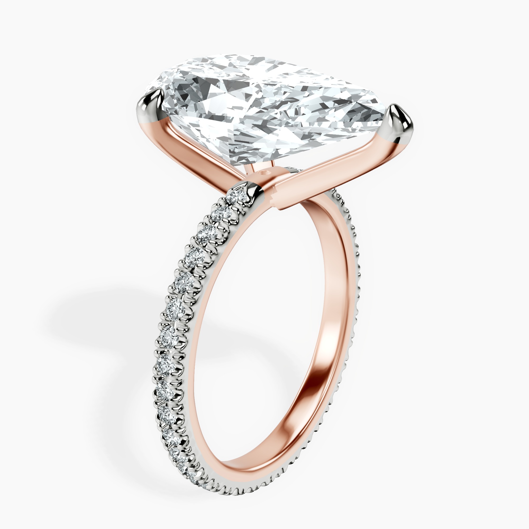 10kt Rose Gold Claire Full Eternity Lab Diamond Ring standing product image one